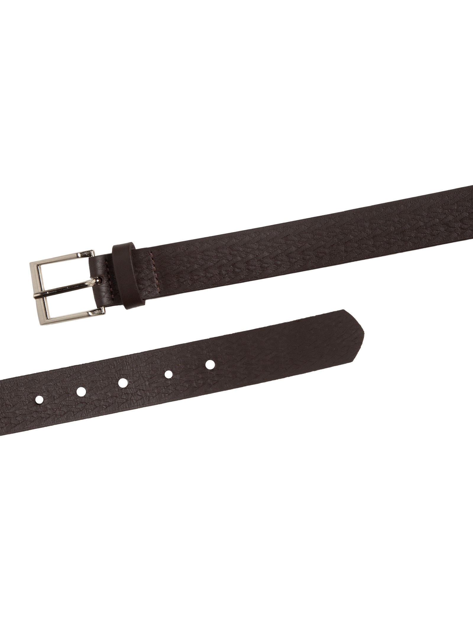 Cinto Masculino Casual Escama Em Couro Marrom '2 Essential