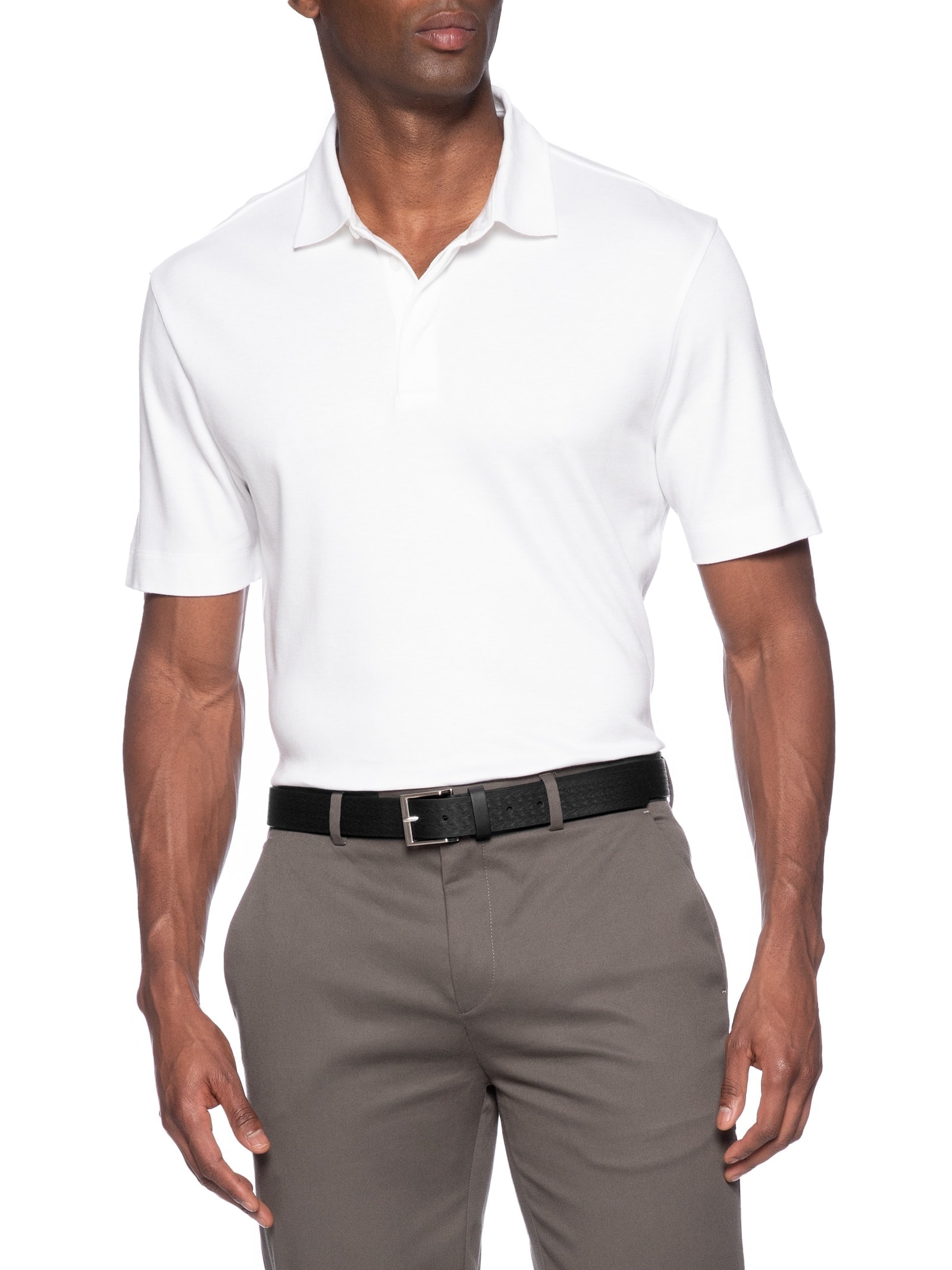 Cinto Masculino Casual Escama Em Couro Preto '2 Essential