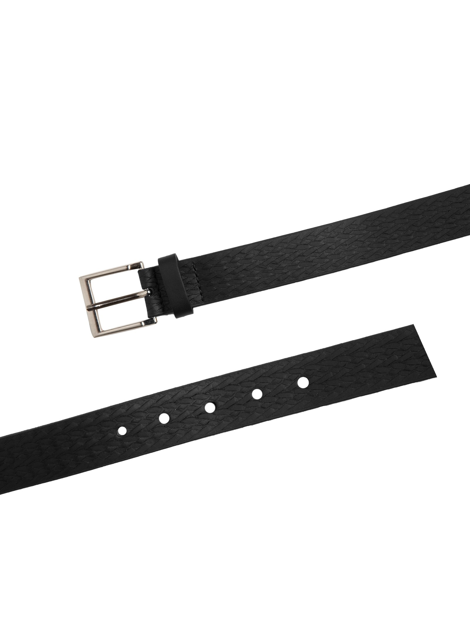 Cinto Masculino Casual Escama Em Couro Preto '2 Essential