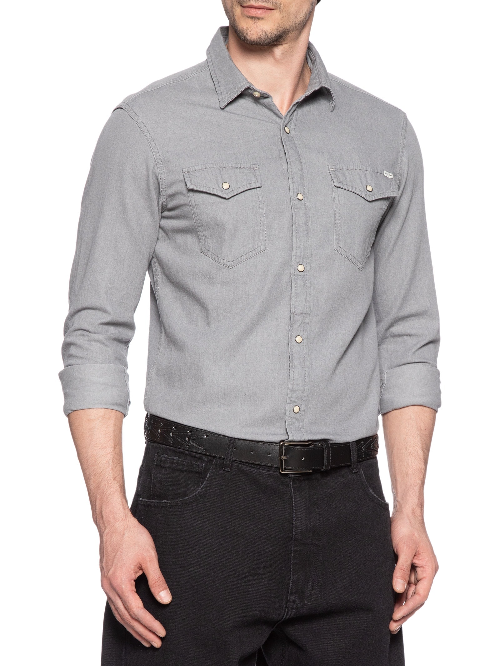 Cinto Masculino Com Trançado Em Couro Legítimo Preto '2 Essential
