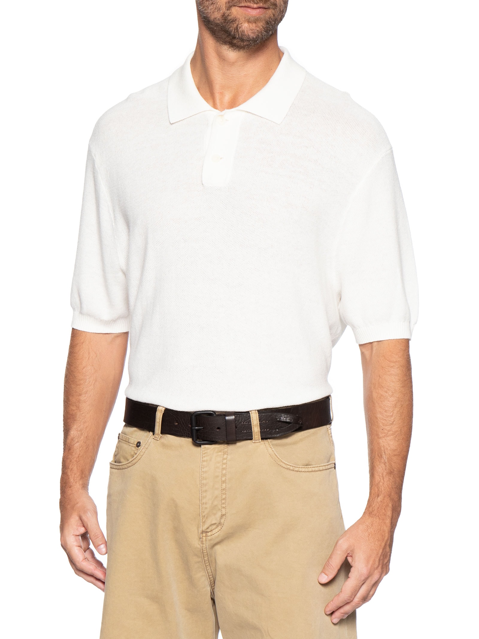 Cinto Masculino Couro Recorte  Marrom Sergio K