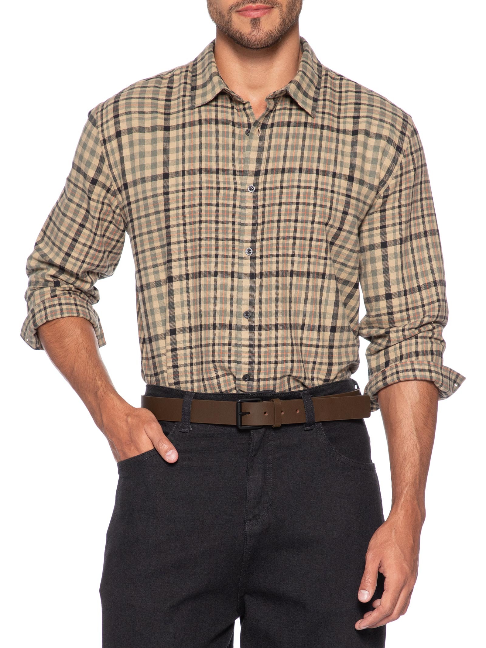 Cinto Masculino Couro Simple Marrom Osklen