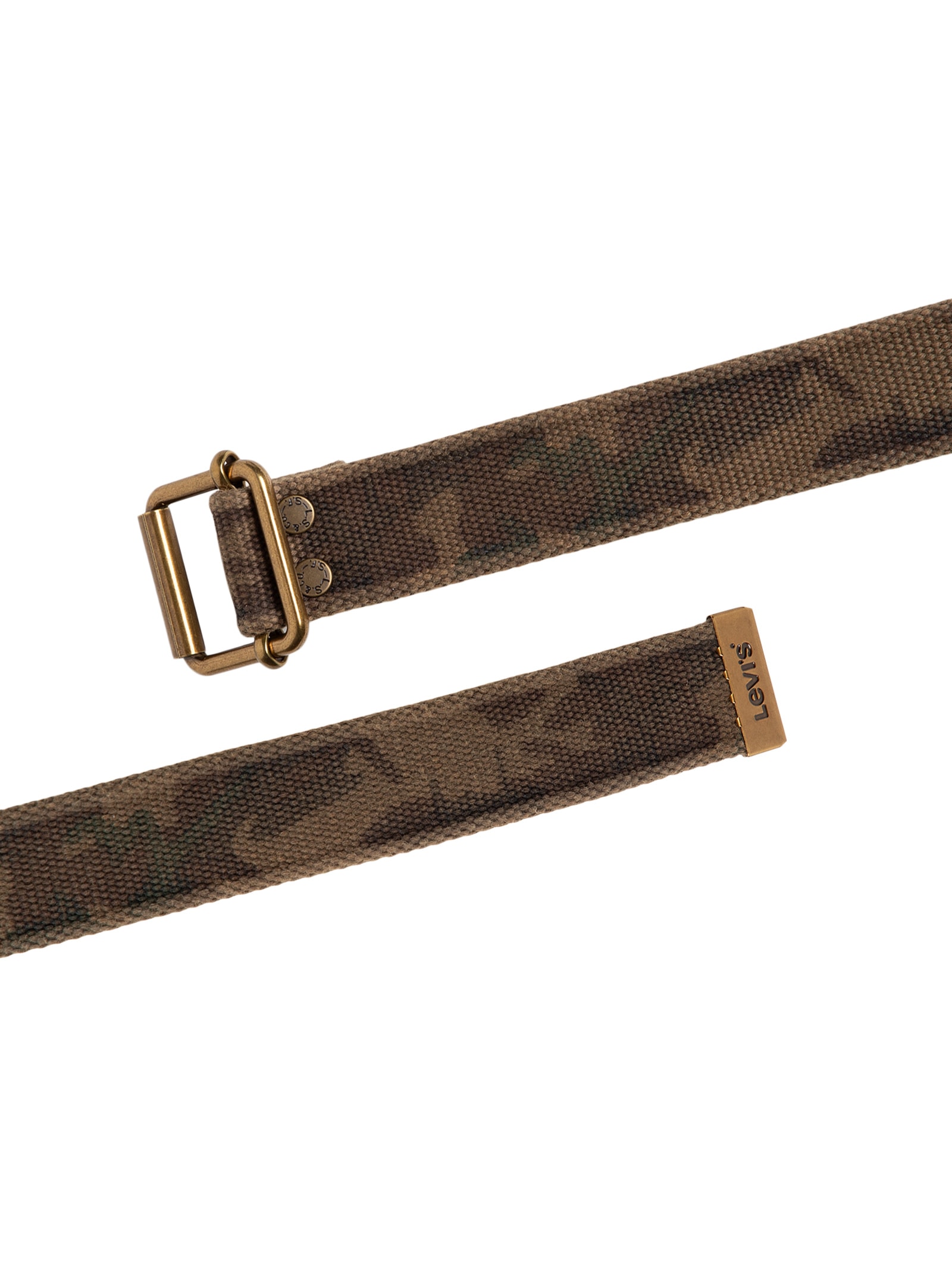 Cinto Masculino De Algodão Lavado Com Fivela Web Verde Levi's