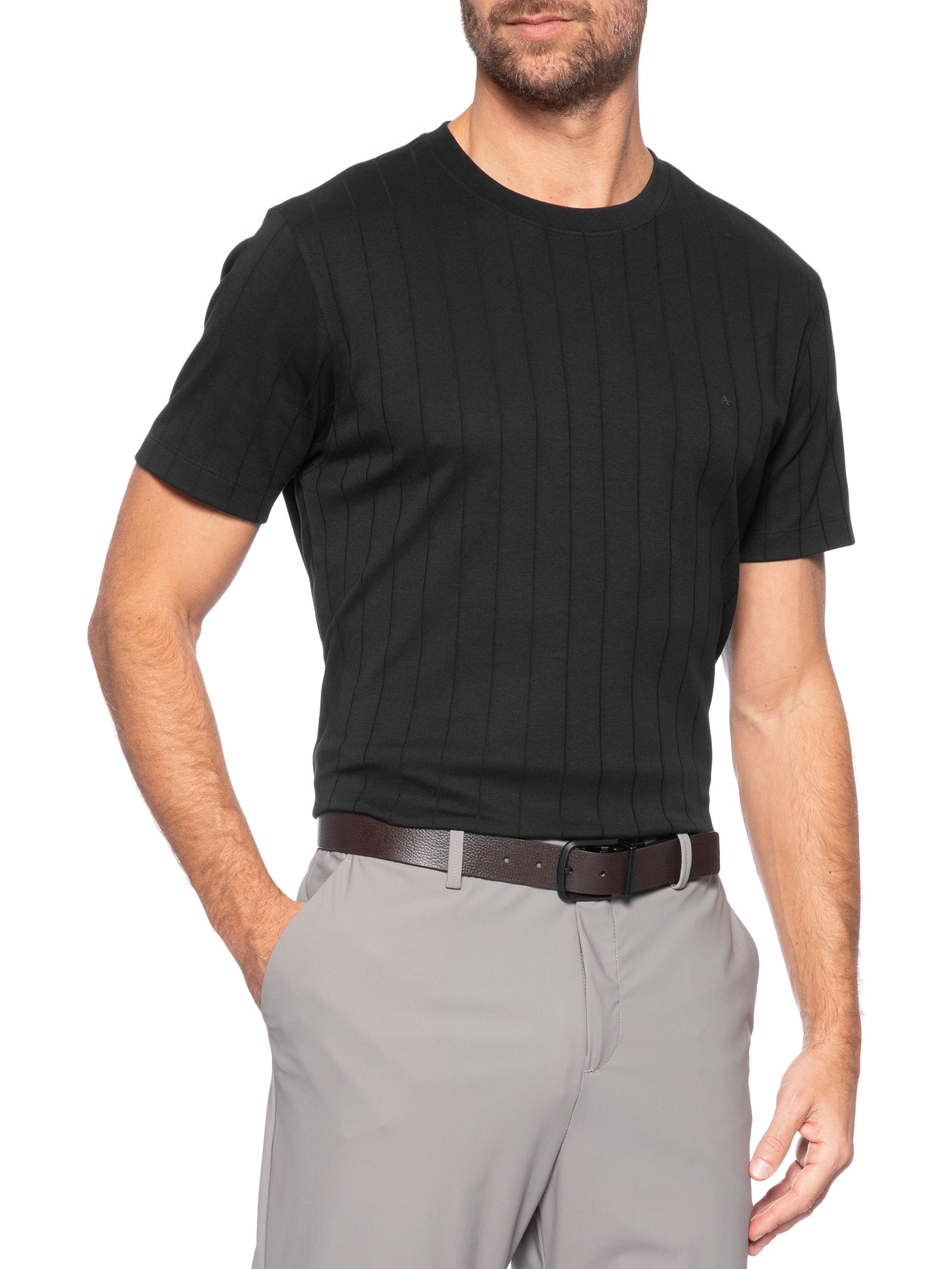 Cinto Masculino Dupla Face Couro Floater Marrom Aramis