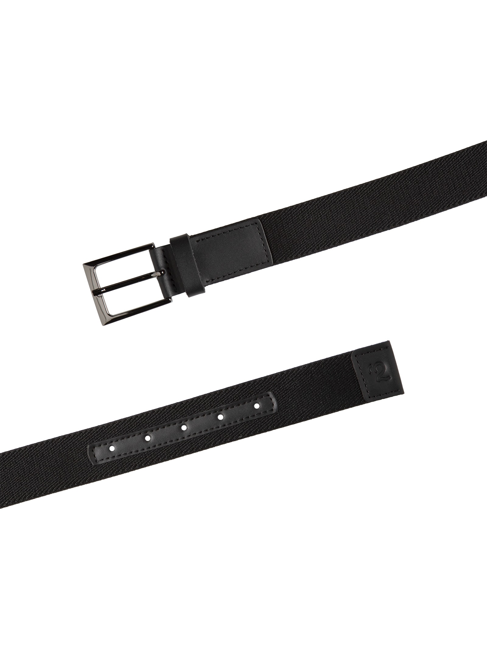 Cinto Masculino Elástico Com Couro Preto '2 Essential