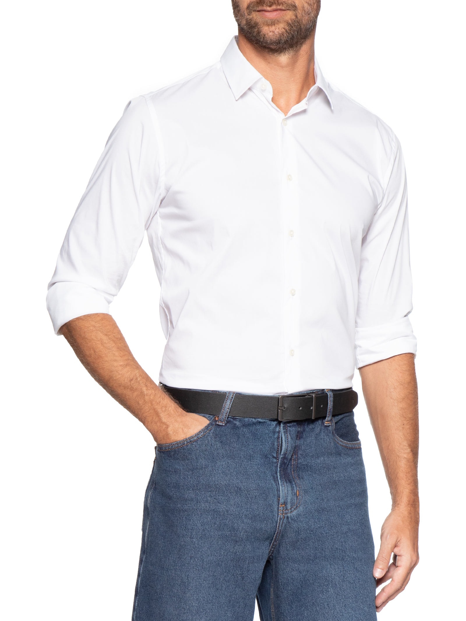 Cinto Masculino Social em Couro Dupla Face Preto Sergio K