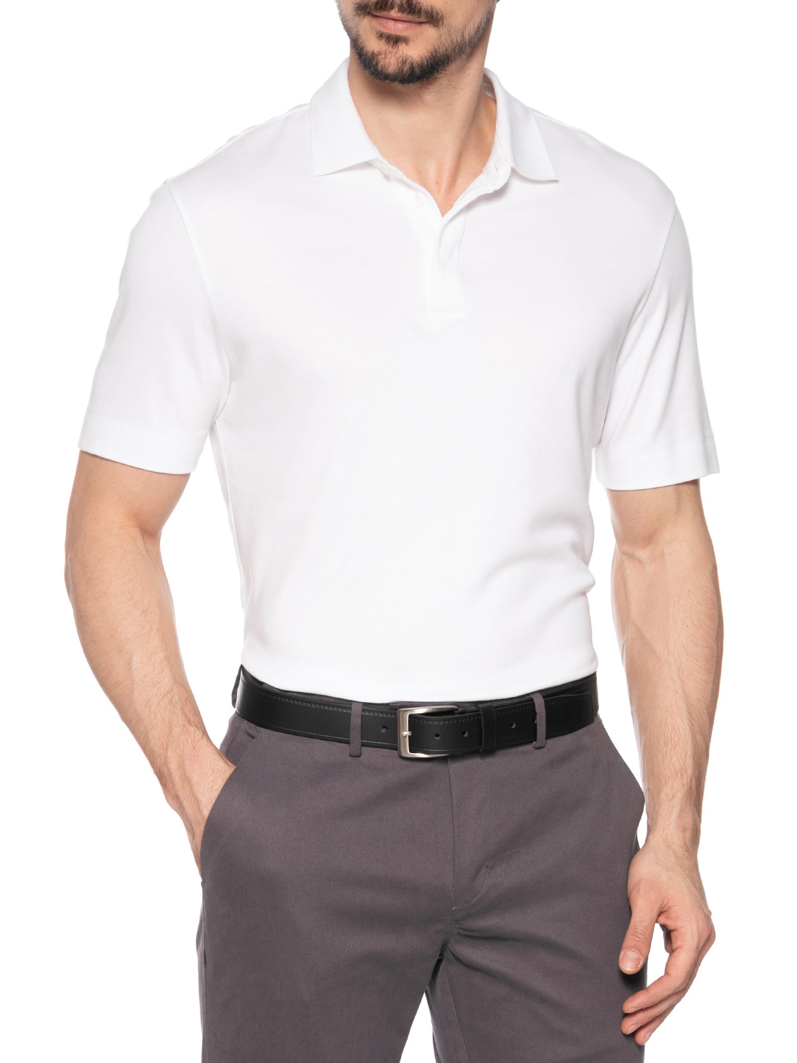 Cinto Masculino Social Em Couro Legítimo Preto '2 Essential