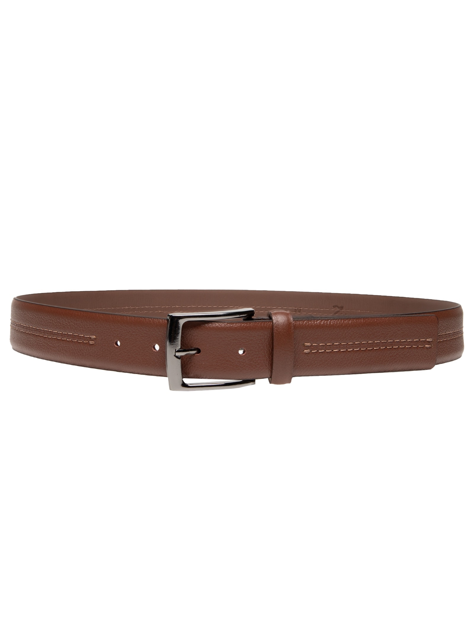 Cinto Masculino Social Pesponto Em Couro Marrom '2 Essential