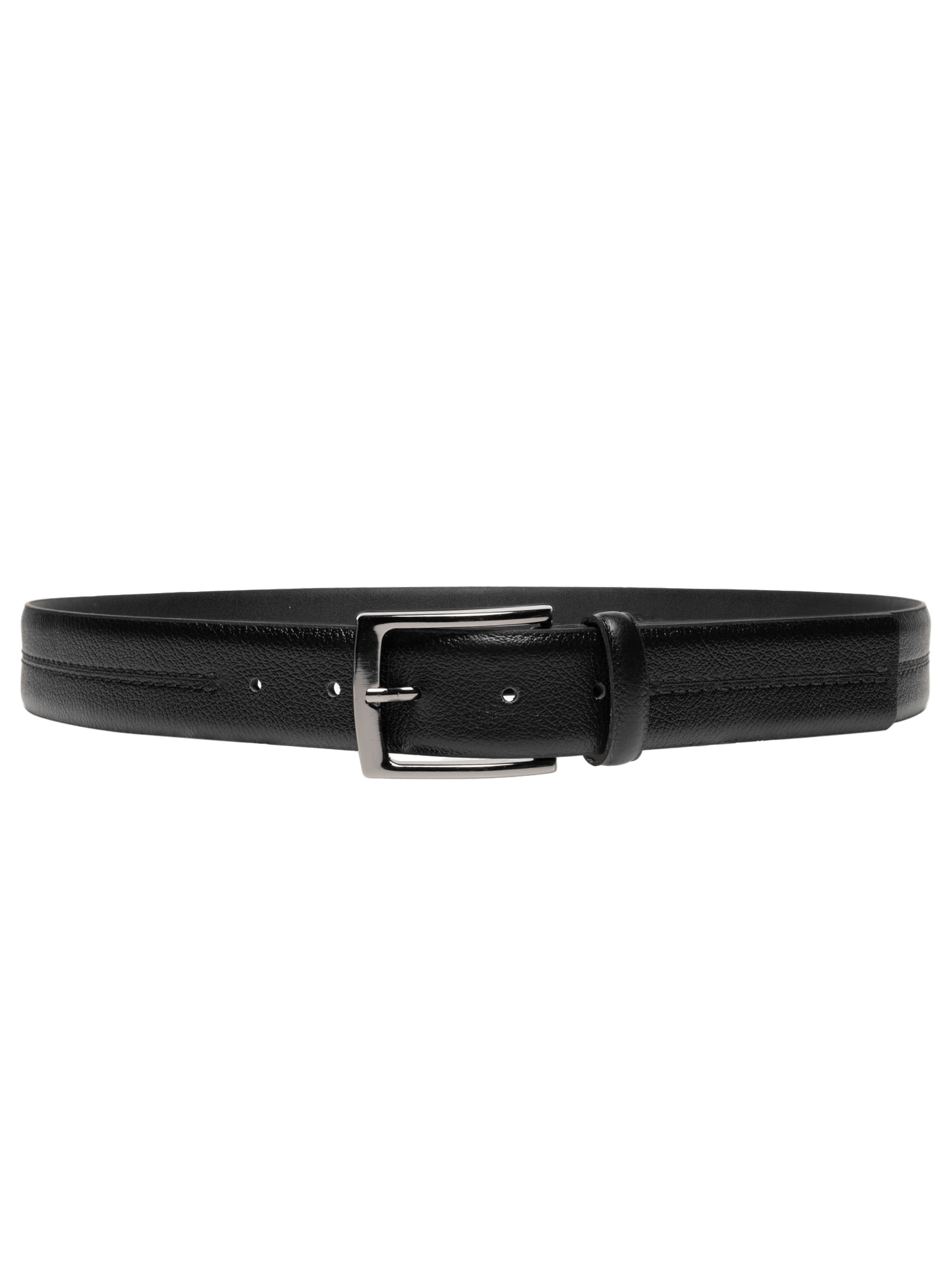 Cinto Masculino Social Pesponto Em Couro Preto '2 Essential