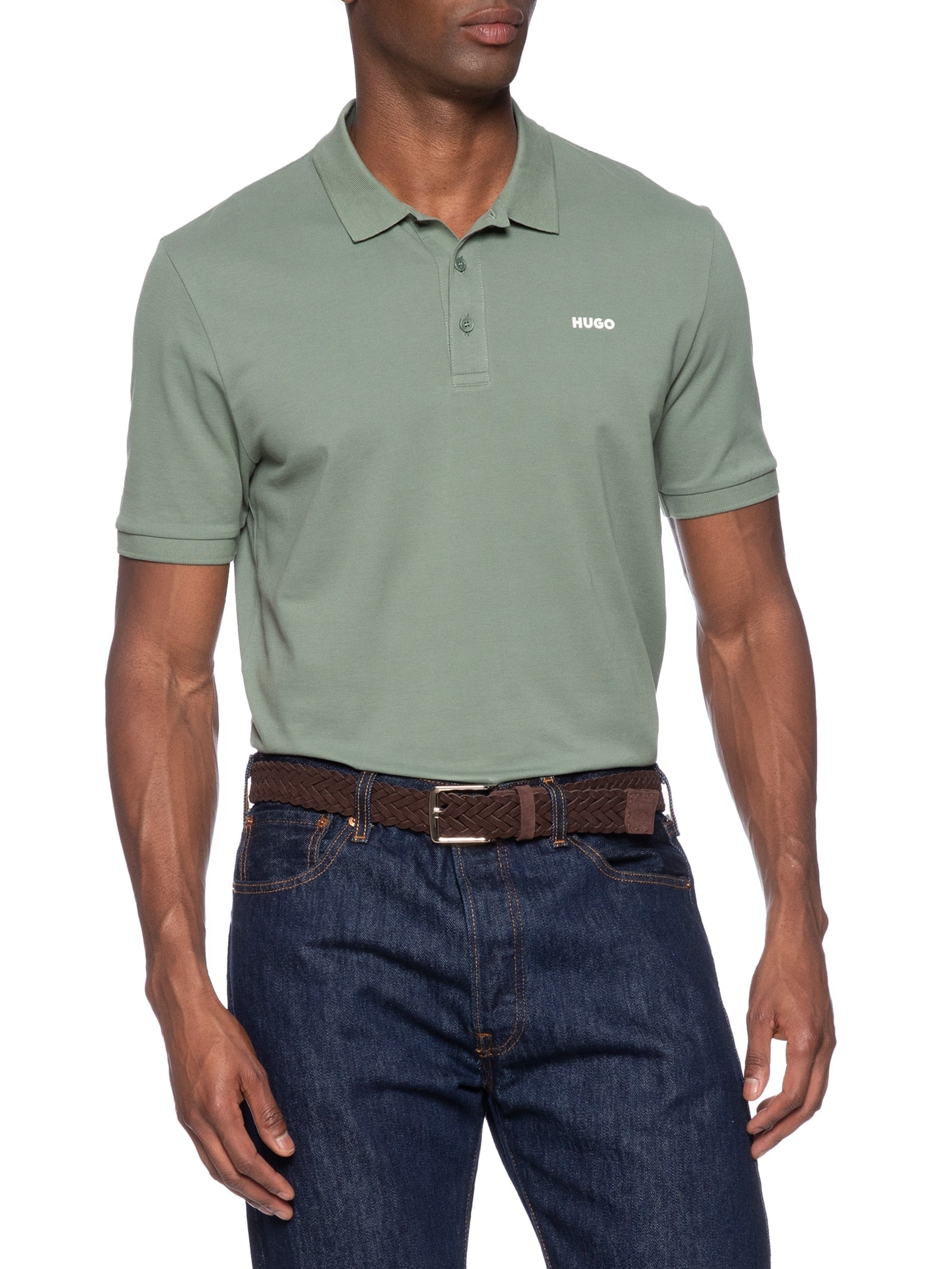 Cinto Masculino Trançado De Camurça Marrom '2 Essential