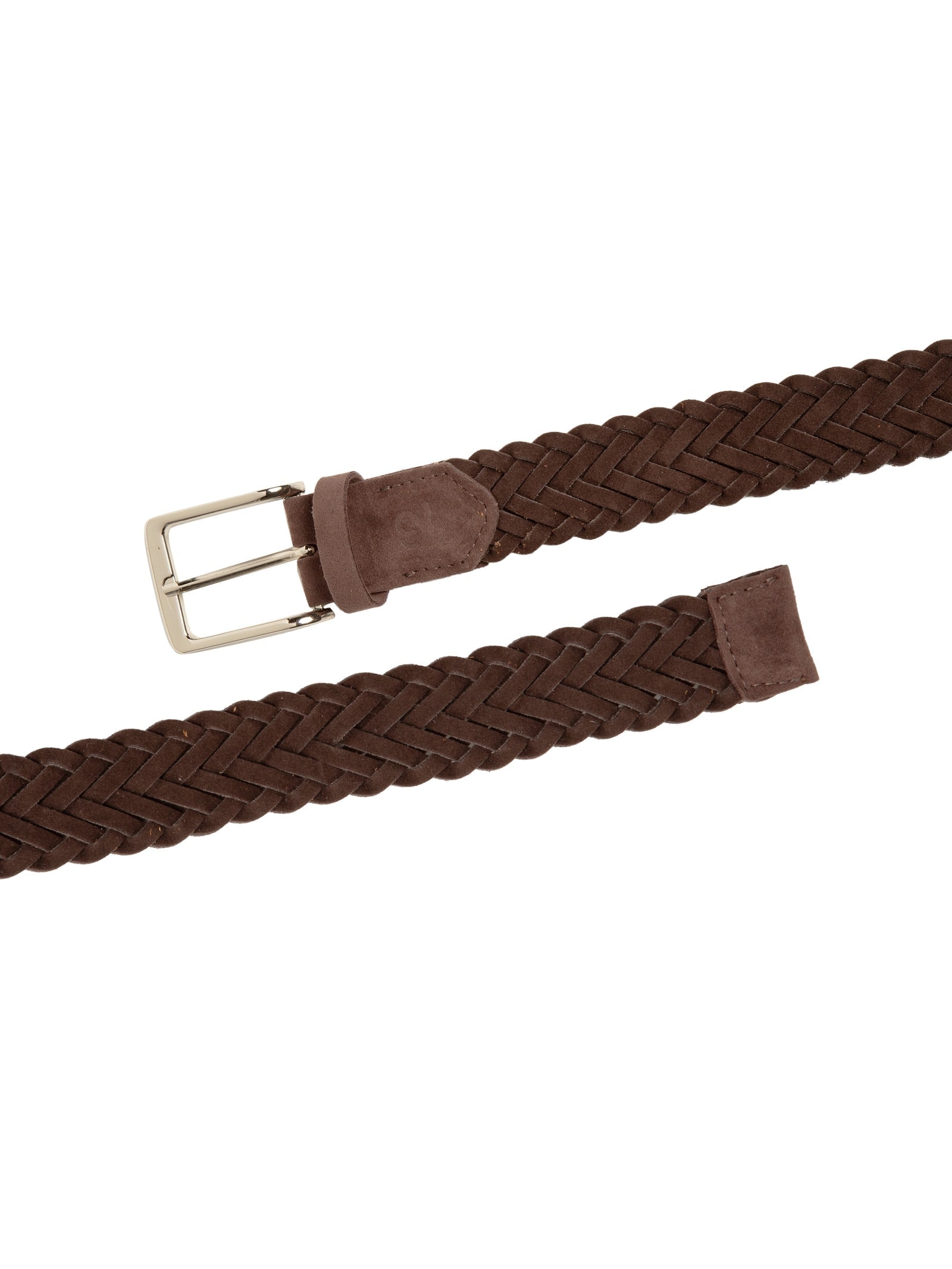 Cinto Masculino Trançado De Camurça Marrom '2 Essential
