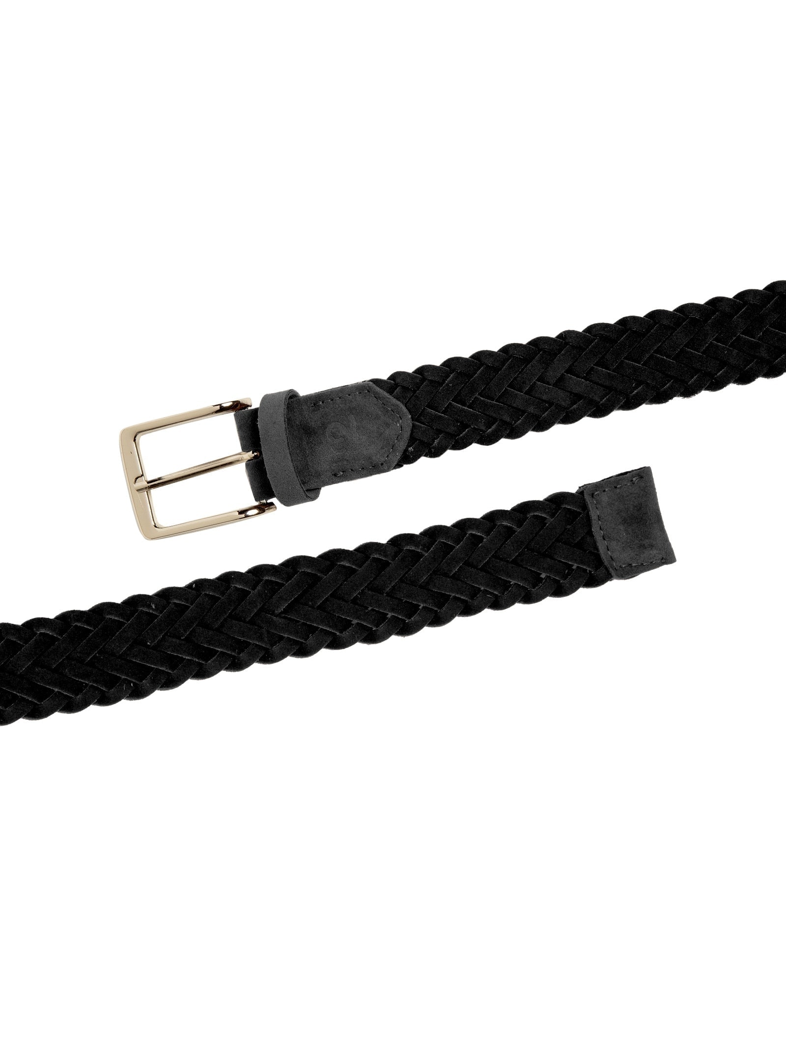 Cinto Masculino Trançado De Camurça Preto  '2 Essential