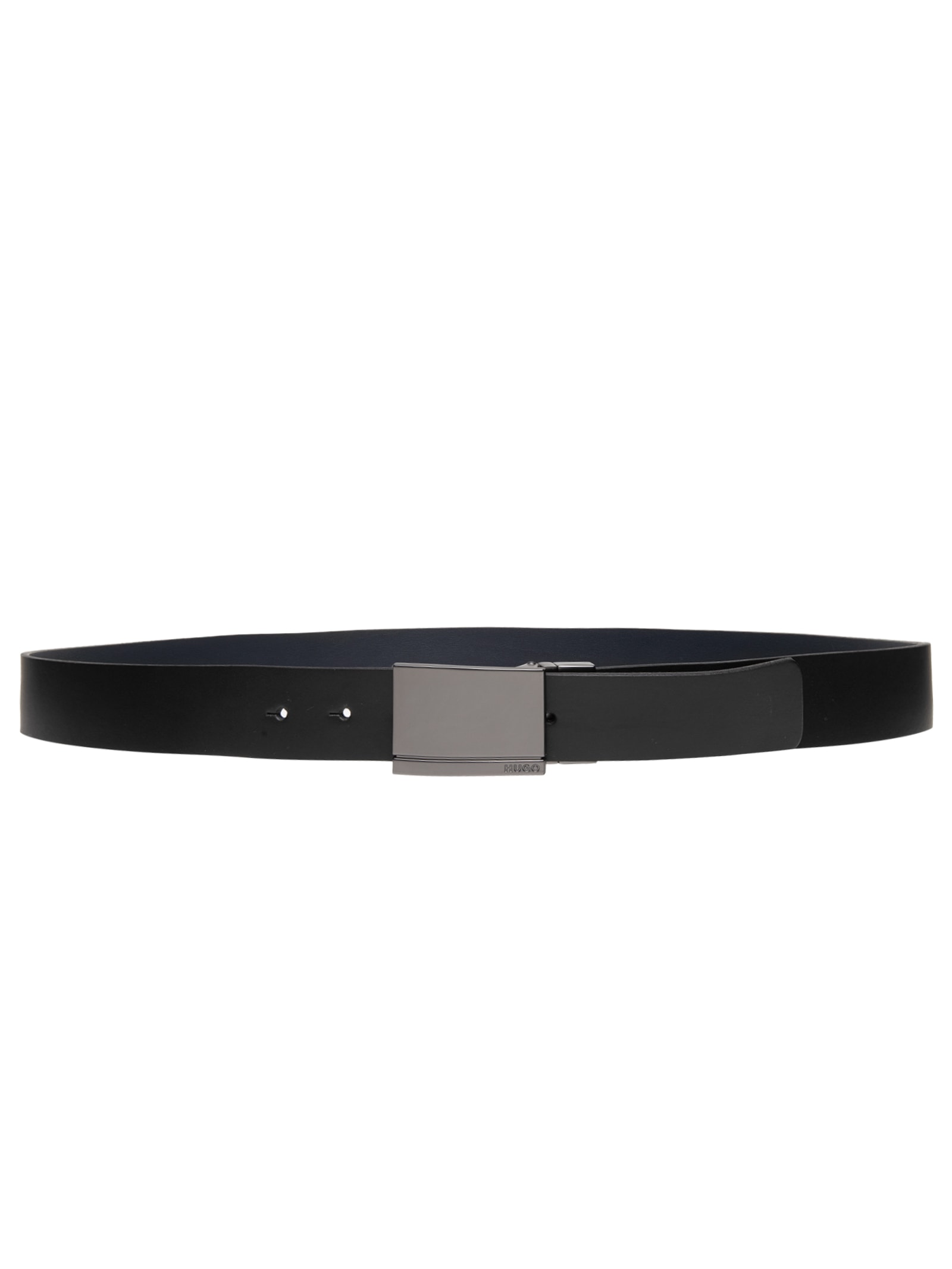 Cinto Médio Masculino Couro Gannon Soft Preto Hugo