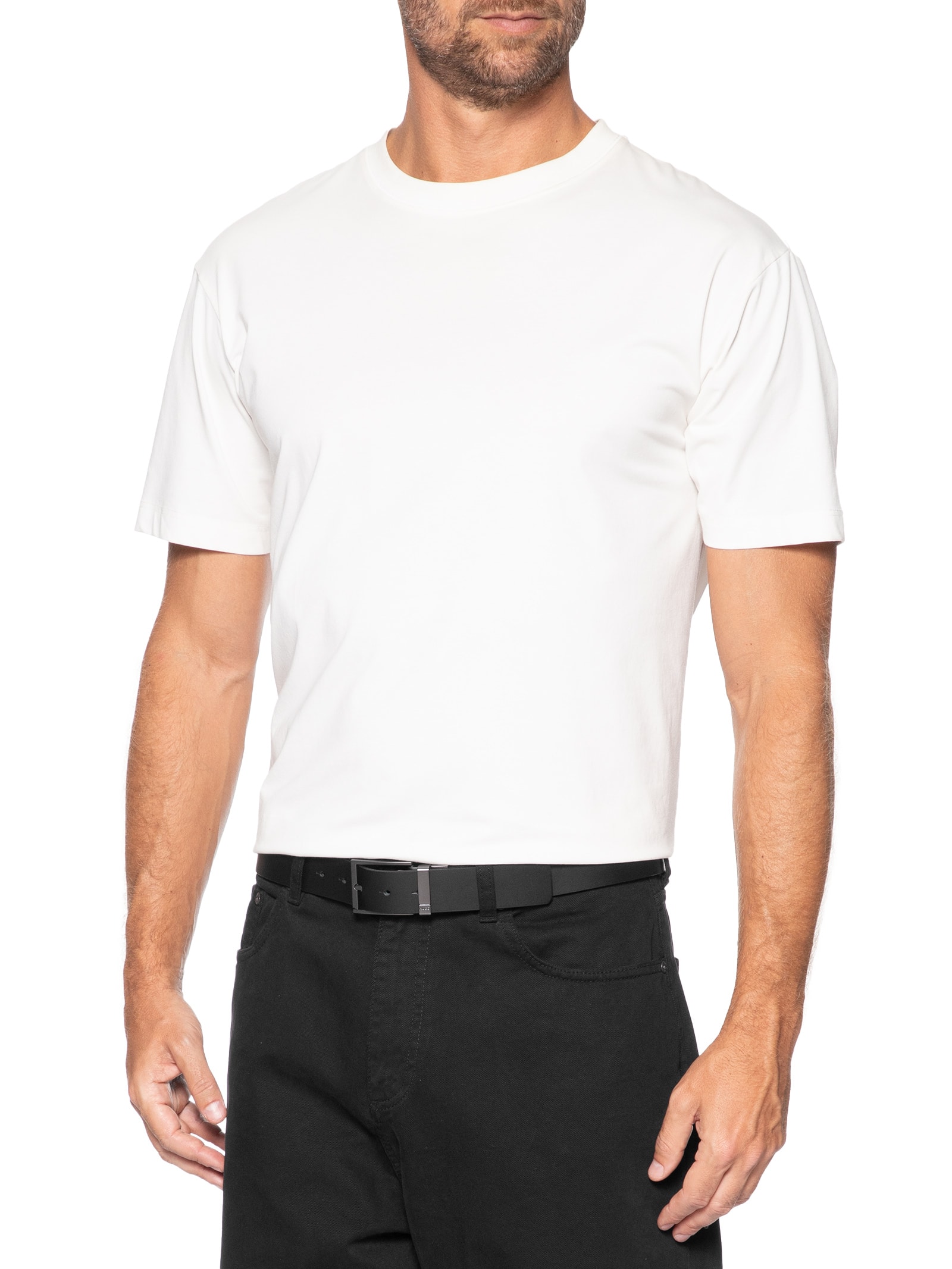 Cinto Médio Masculino Couro Gannon Soft Preto Hugo