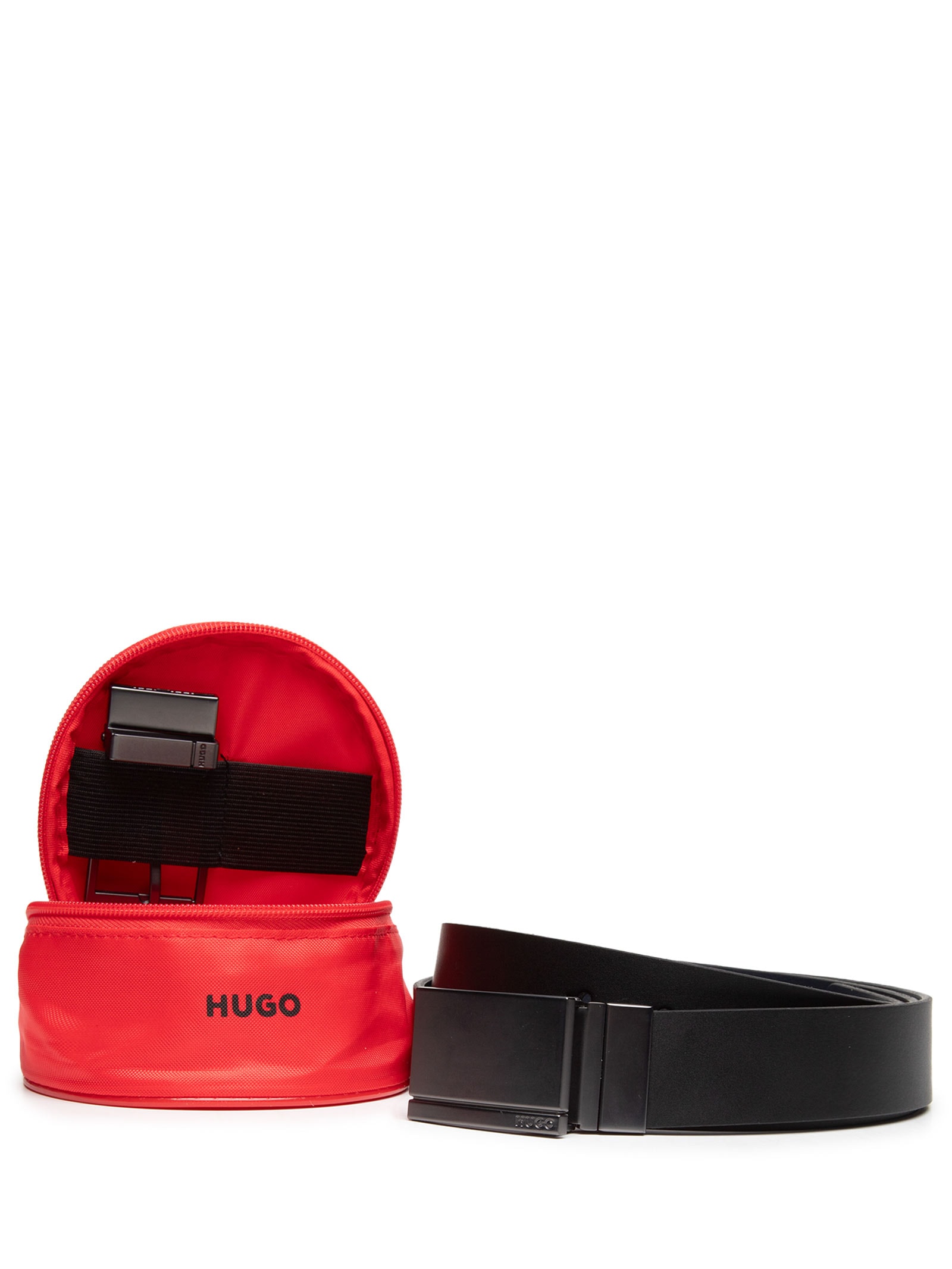 Cinto Médio Masculino Couro Gannon Soft Preto Hugo