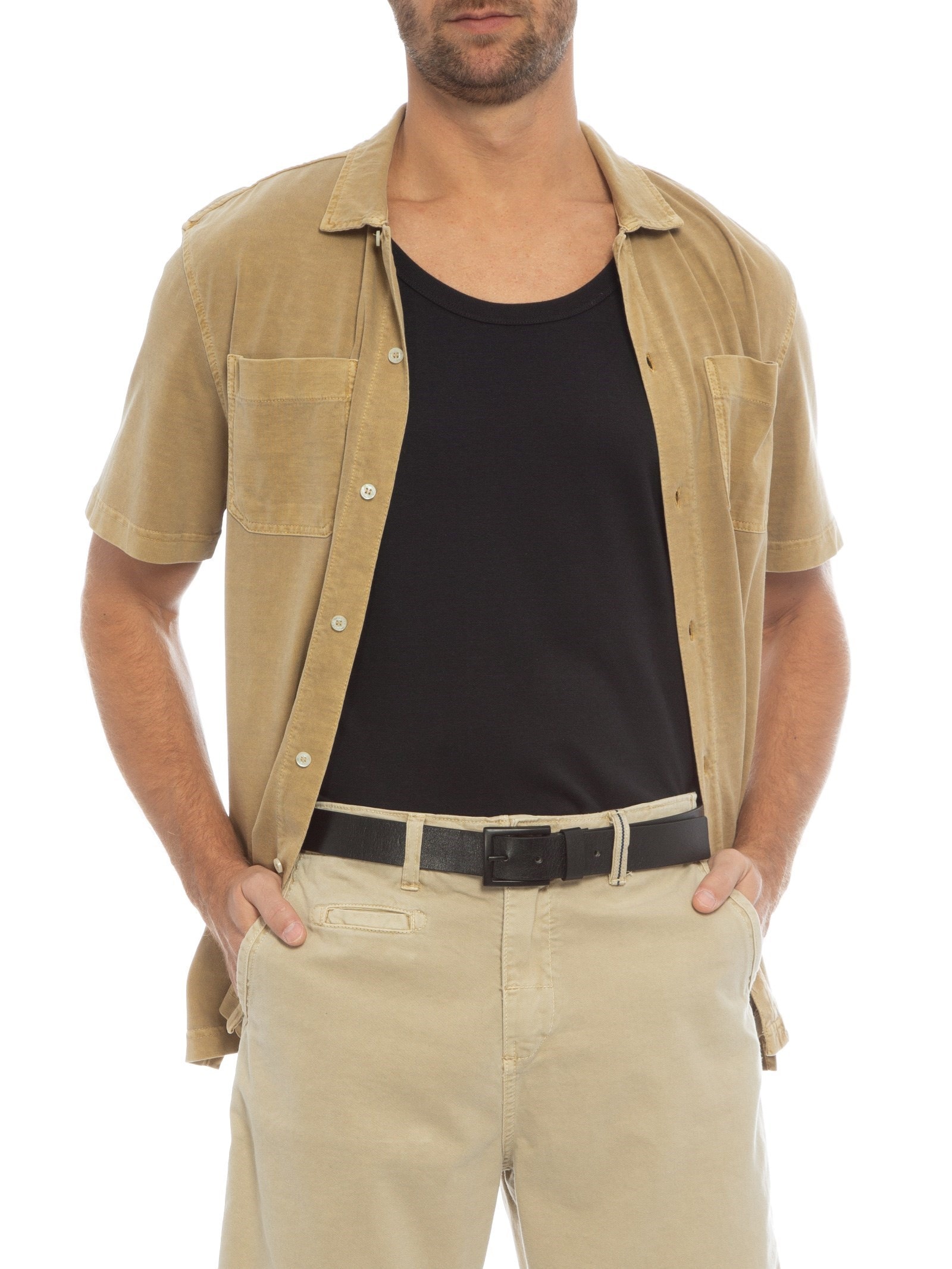 Cinto Médio Masculino E-Leather Preto Osklen