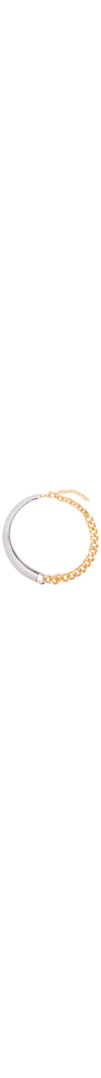 Colar Feminino Assimétrico Bicolor - Prata