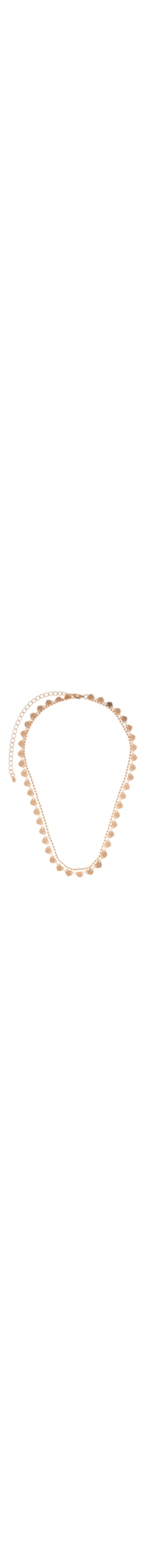 Colar Feminino Choker Dupla Corações + Bolinhas - Dourado