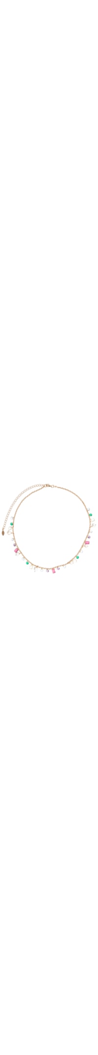 Colar Feminino Choker Formato Colors + Pérolas Agua Doc Ouro - Dourado