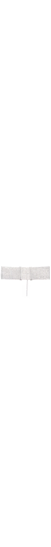 Colar Feminino Choker Strass - Prata
