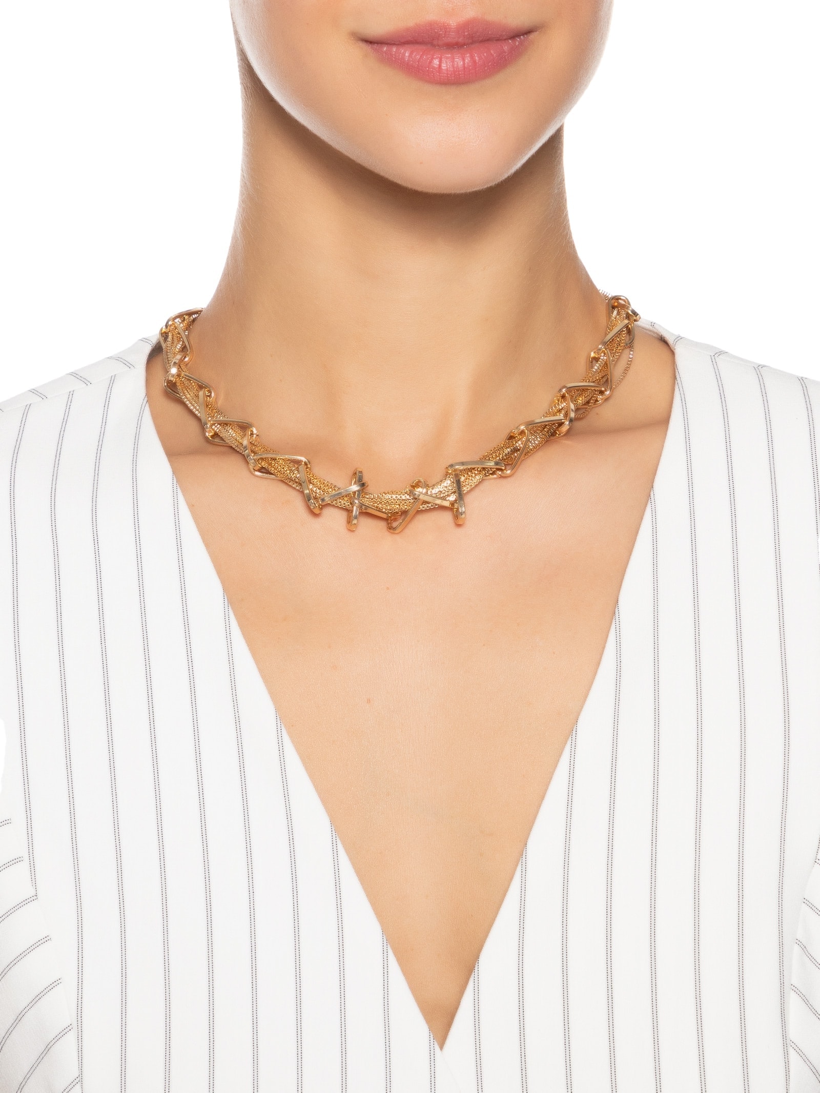 Colar Feminino Com Pingentes Dourado  Market 33