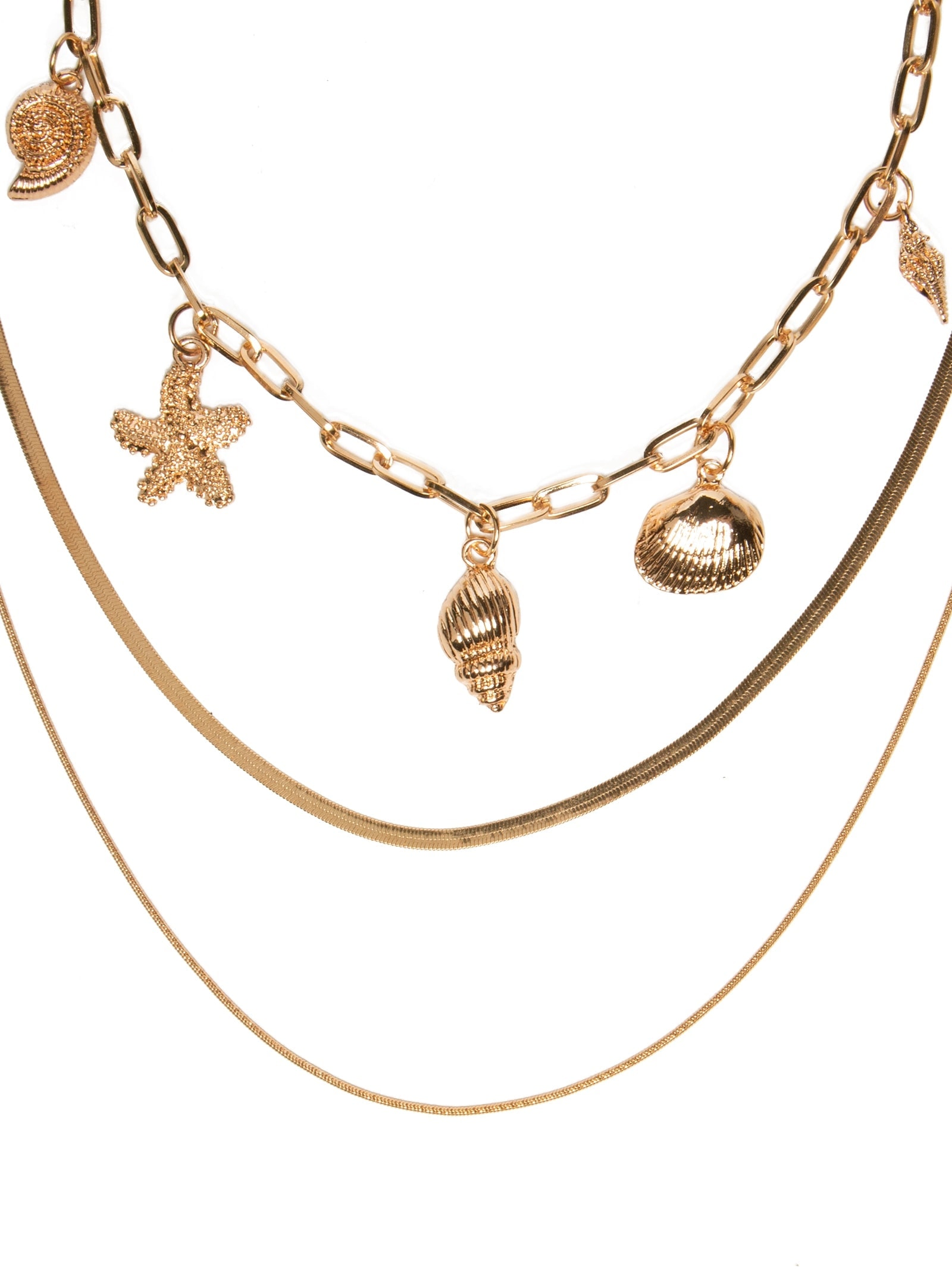 Colar Feminino Conchas Dourado Market 33