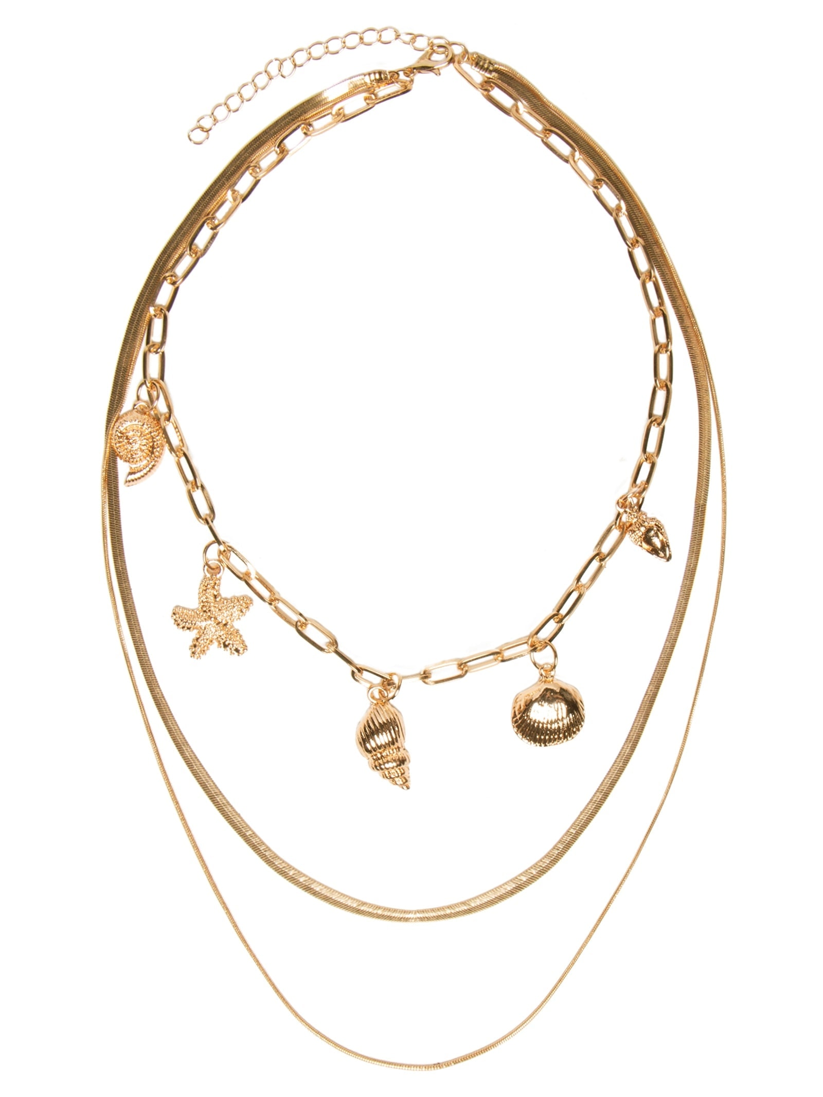 Colar Feminino Conchas Dourado Market 33