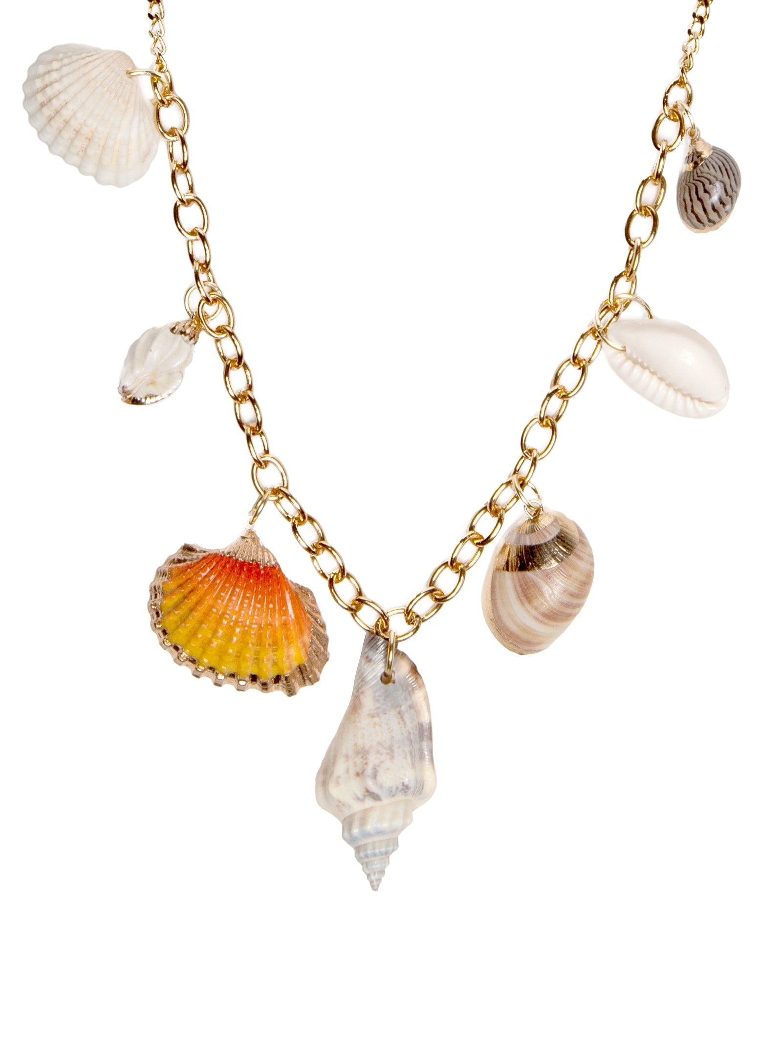 Colar Feminino Conchas Marés Dourado Dress To