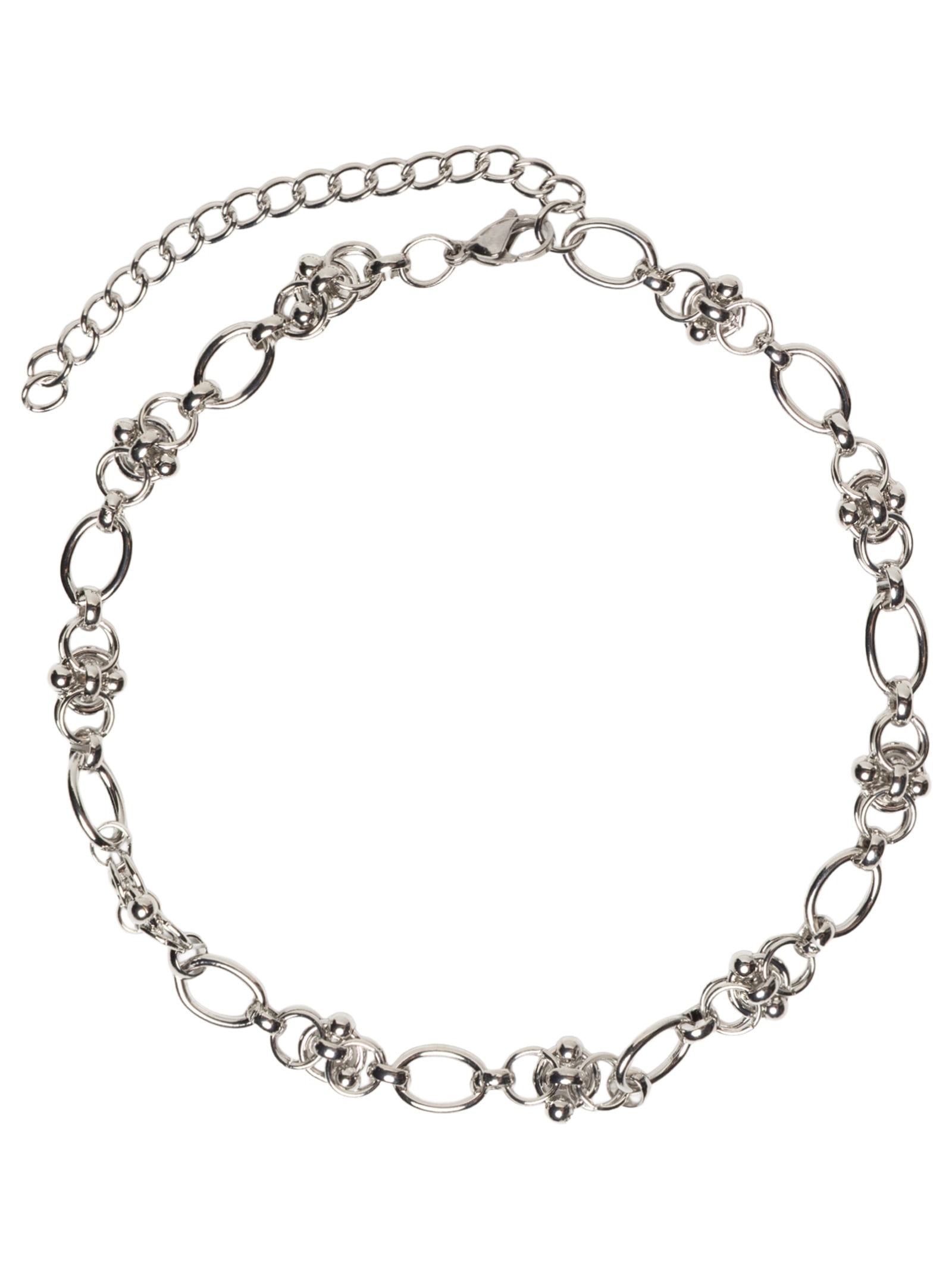 Colar Feminino Corrente Detalhada Prateado Basiq