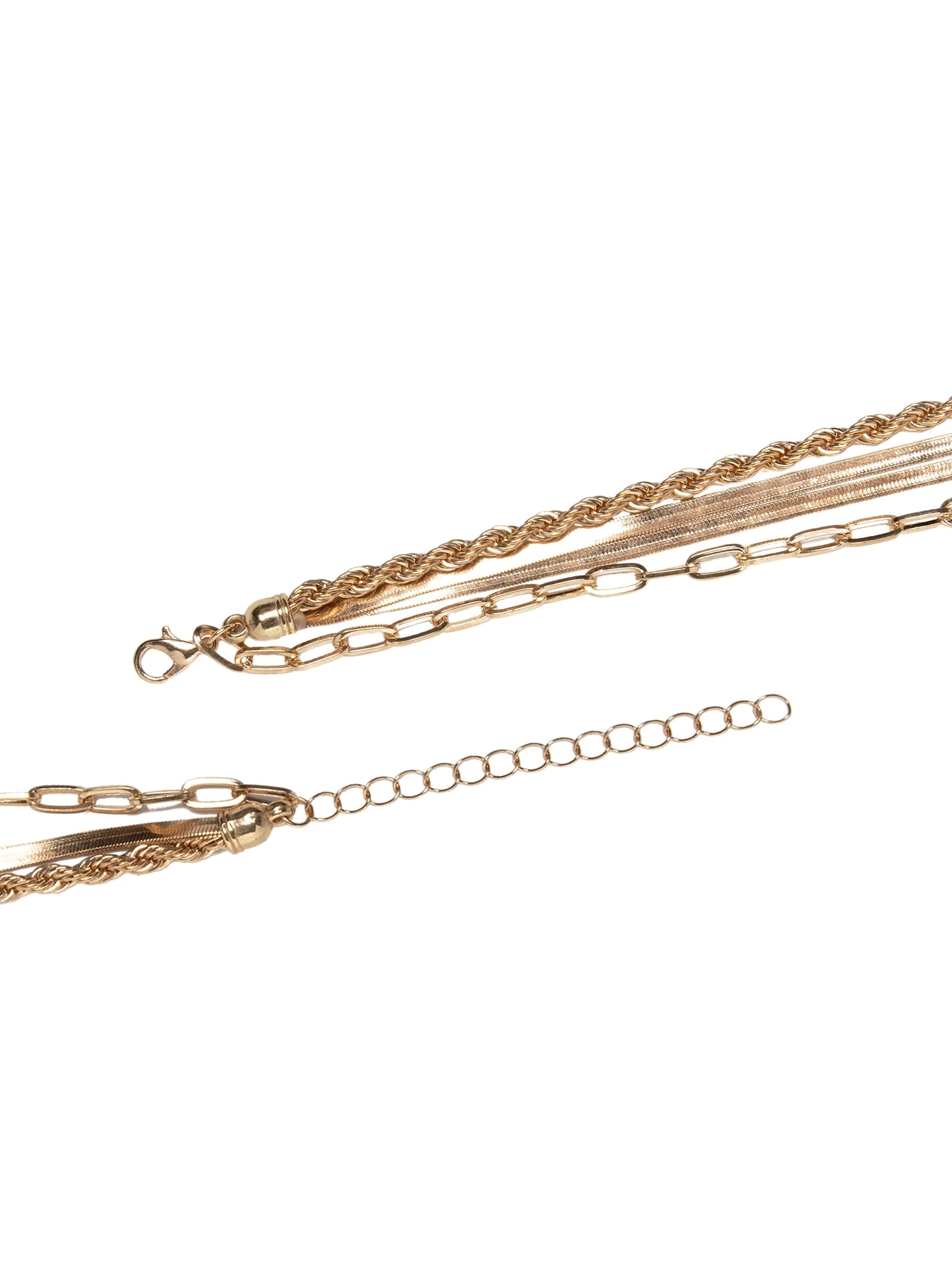 Colar Feminino Correntes Sobrepostas Dourado Basiq