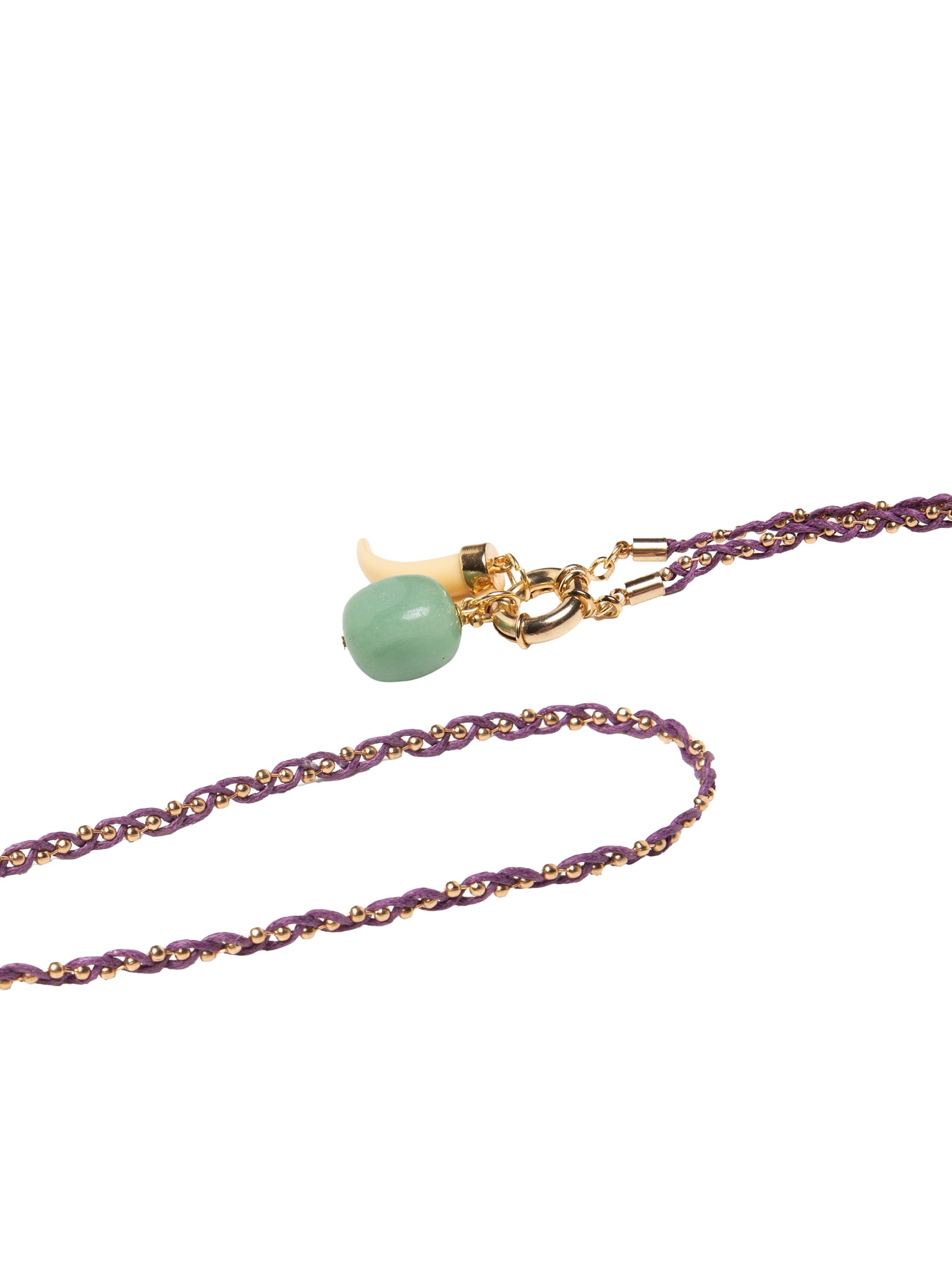 Colar Feminino Curto Dente Resina Roxo Maria Filó