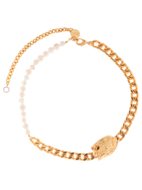 Colar Feminino Curto Texturizado Fosco – Dourado