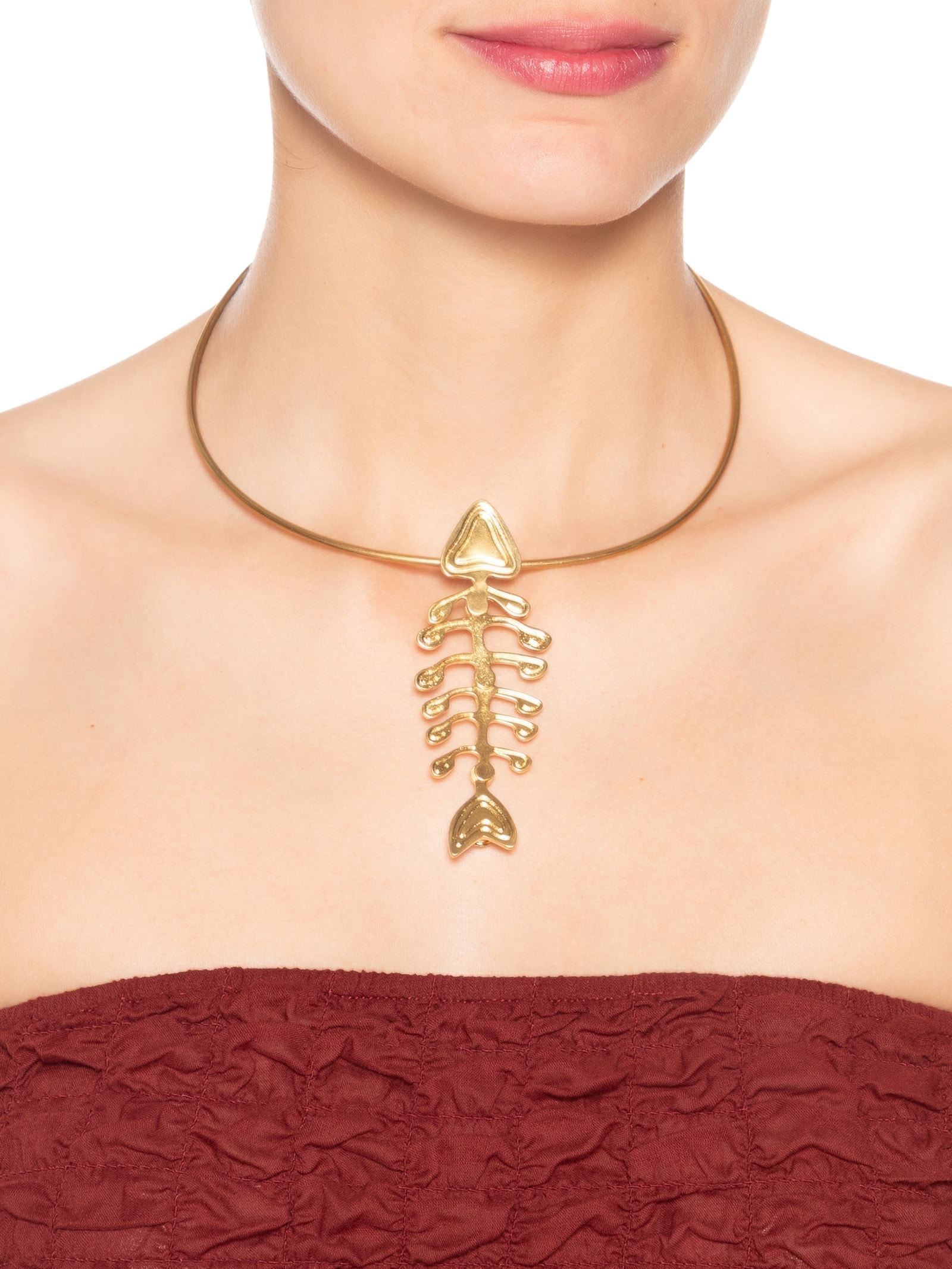 Colar Feminino Escama Dourado Dress To