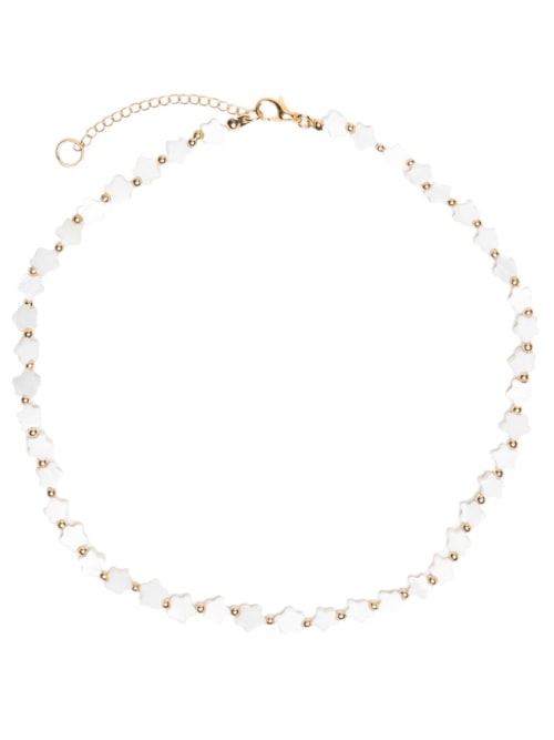 Colar Feminino Estrelinhas Pedraria – Off White