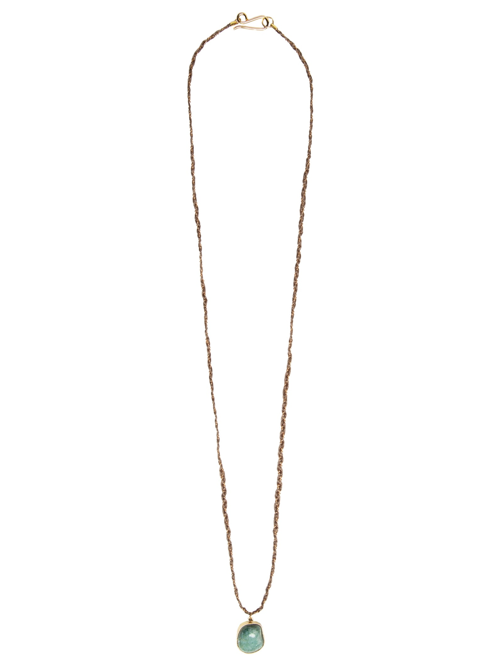 Colar Feminino Fio Pedra Quartzo Marrom Maria Filó