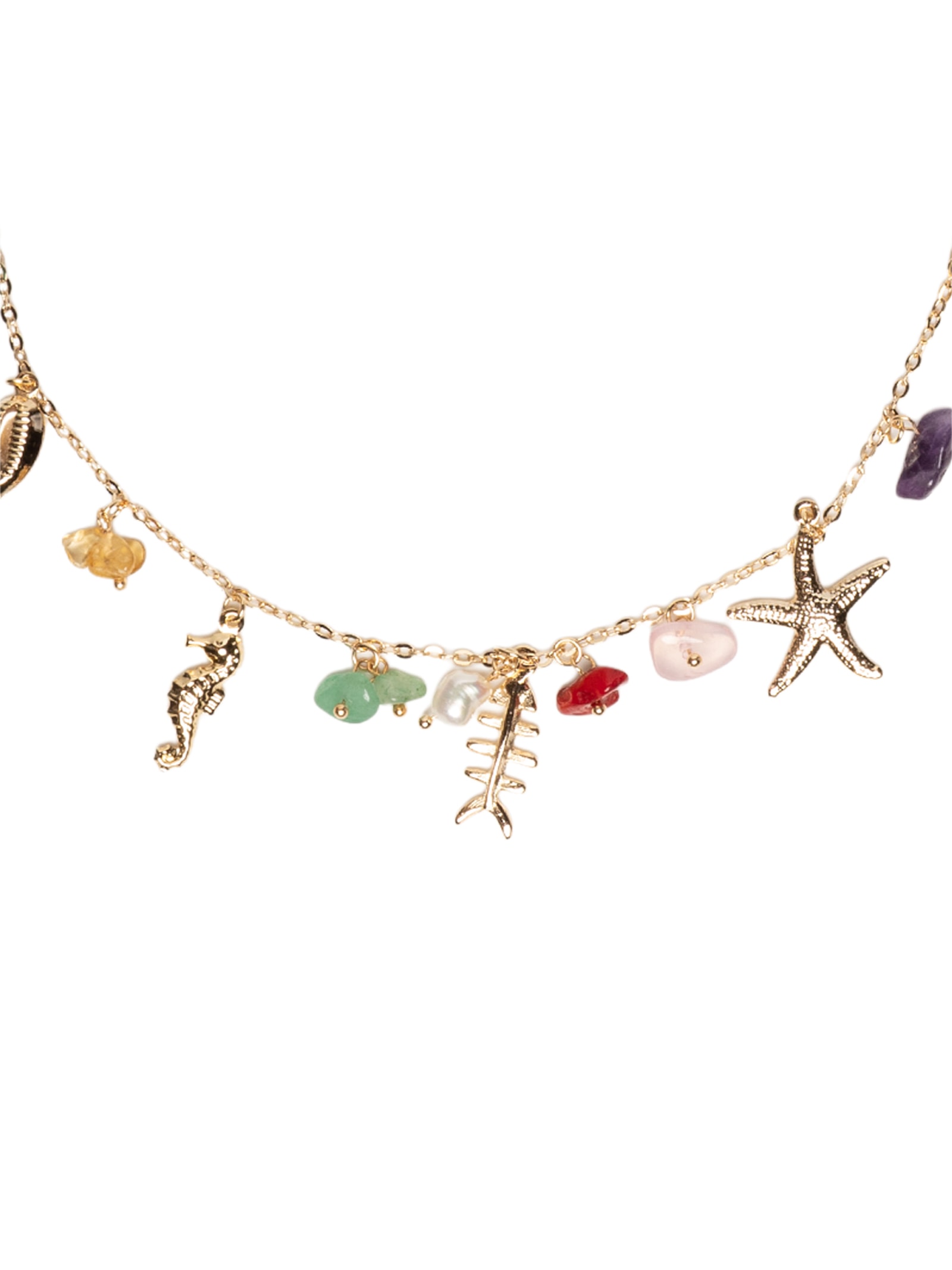 Colar Feminino Fundo Do Mar Dourado Market 33