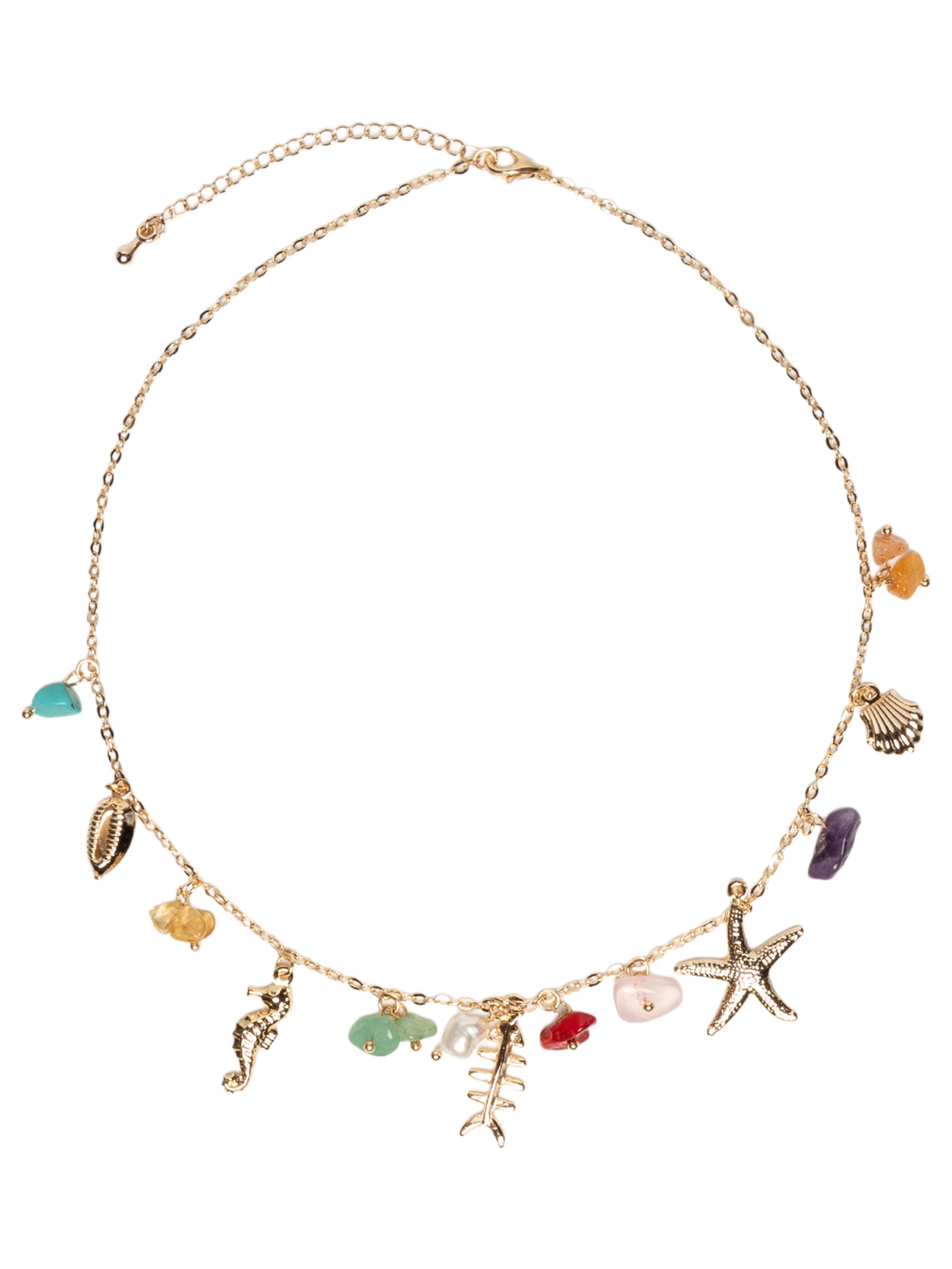 Colar Feminino Fundo Do Mar Dourado Market 33