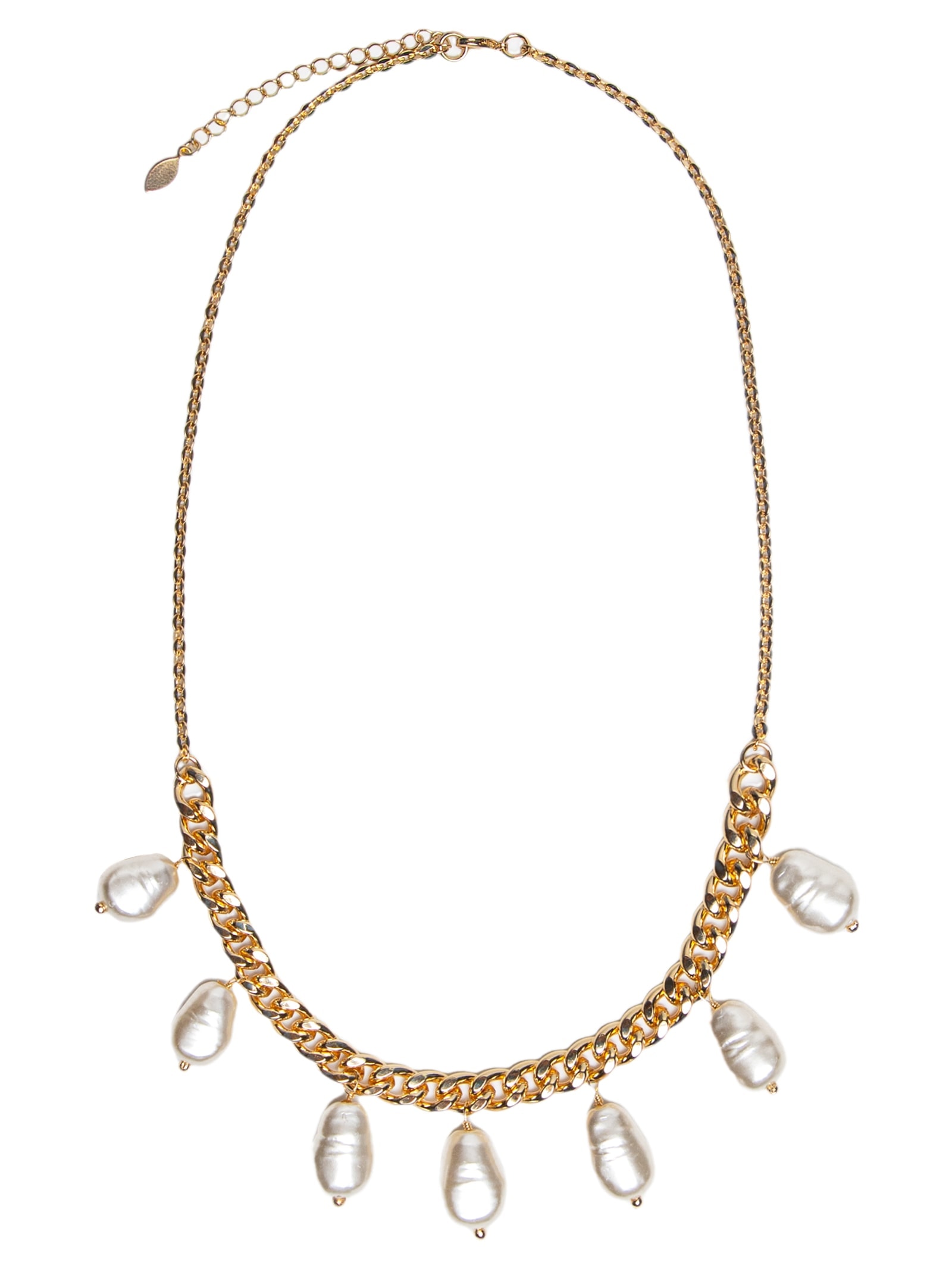 Colar Feminino Gargantilha Grume + Gotas De Pérola Rústica Dourado D'santis Joias