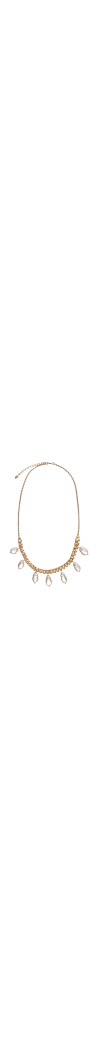 Colar Feminino Gargantilha Grume + Gotas De Pérola Rústica - Dourado
