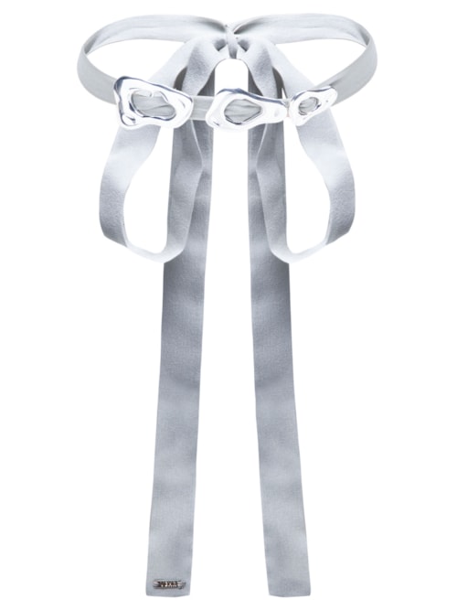 Colar Feminino Kós Fita Cinza - Prata