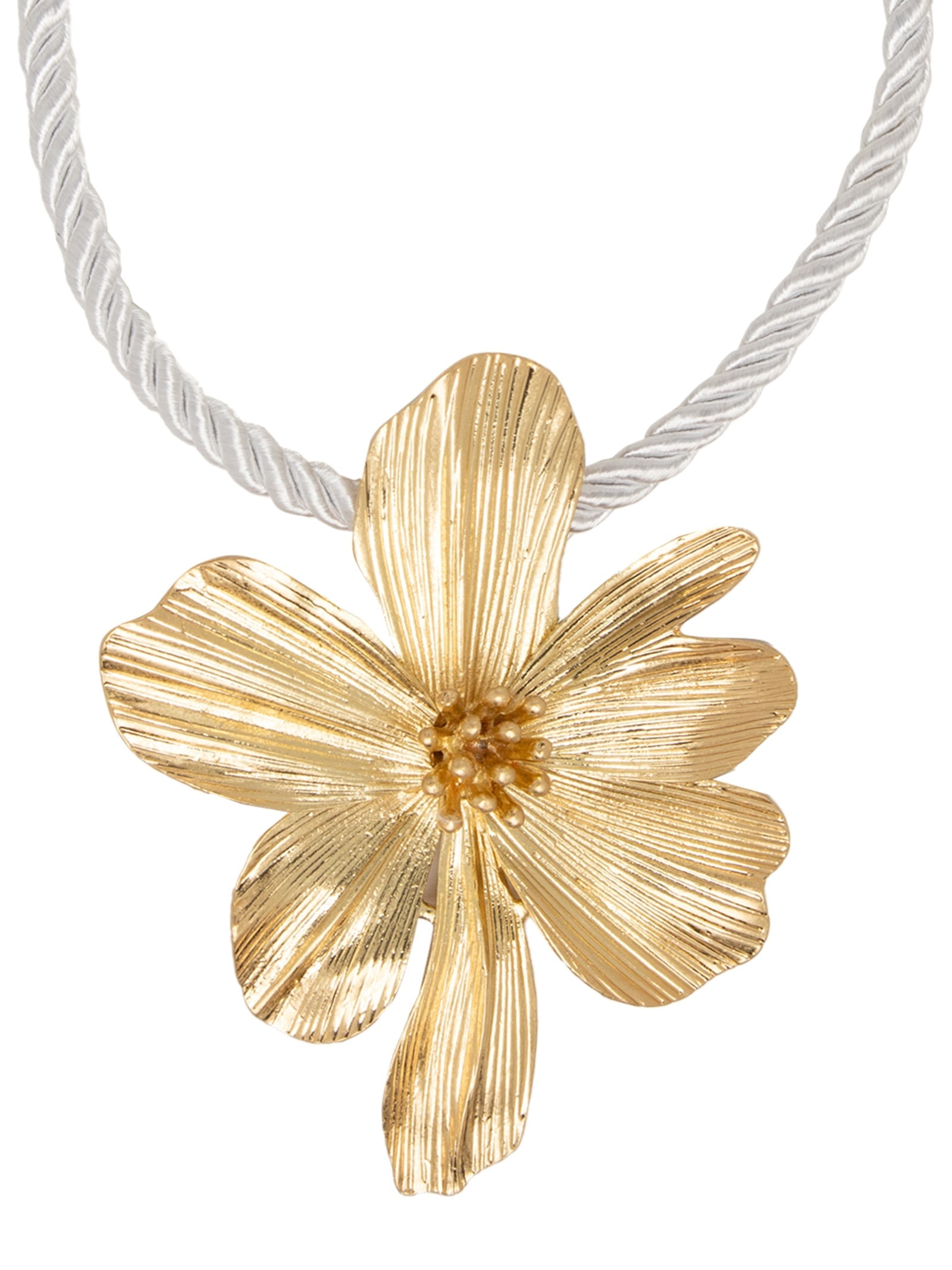 Colar Feminino Maxi com Pingente de Flor Dourado  '2Essential