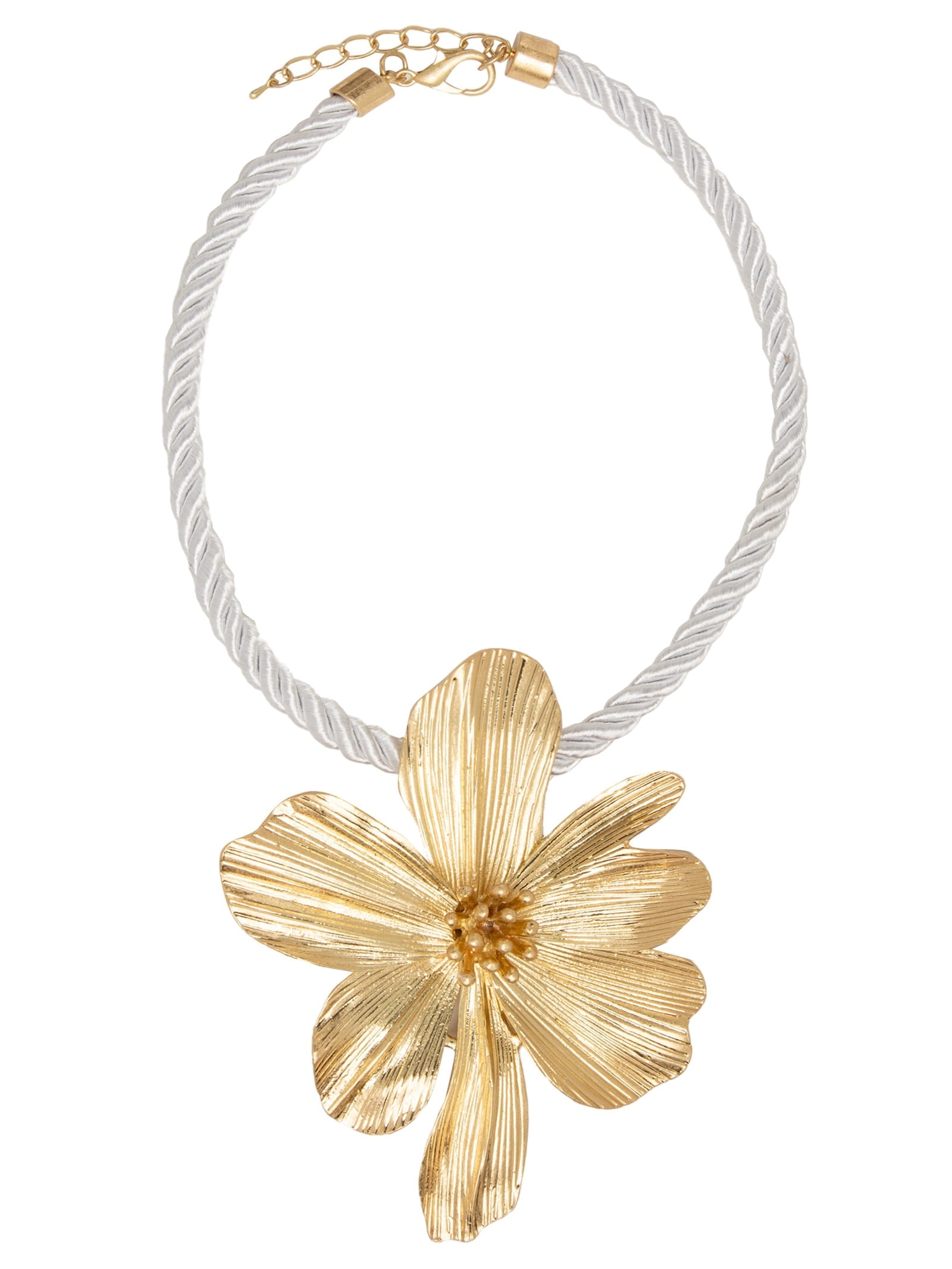 Colar Feminino Maxi com Pingente de Flor Dourado  '2Essential