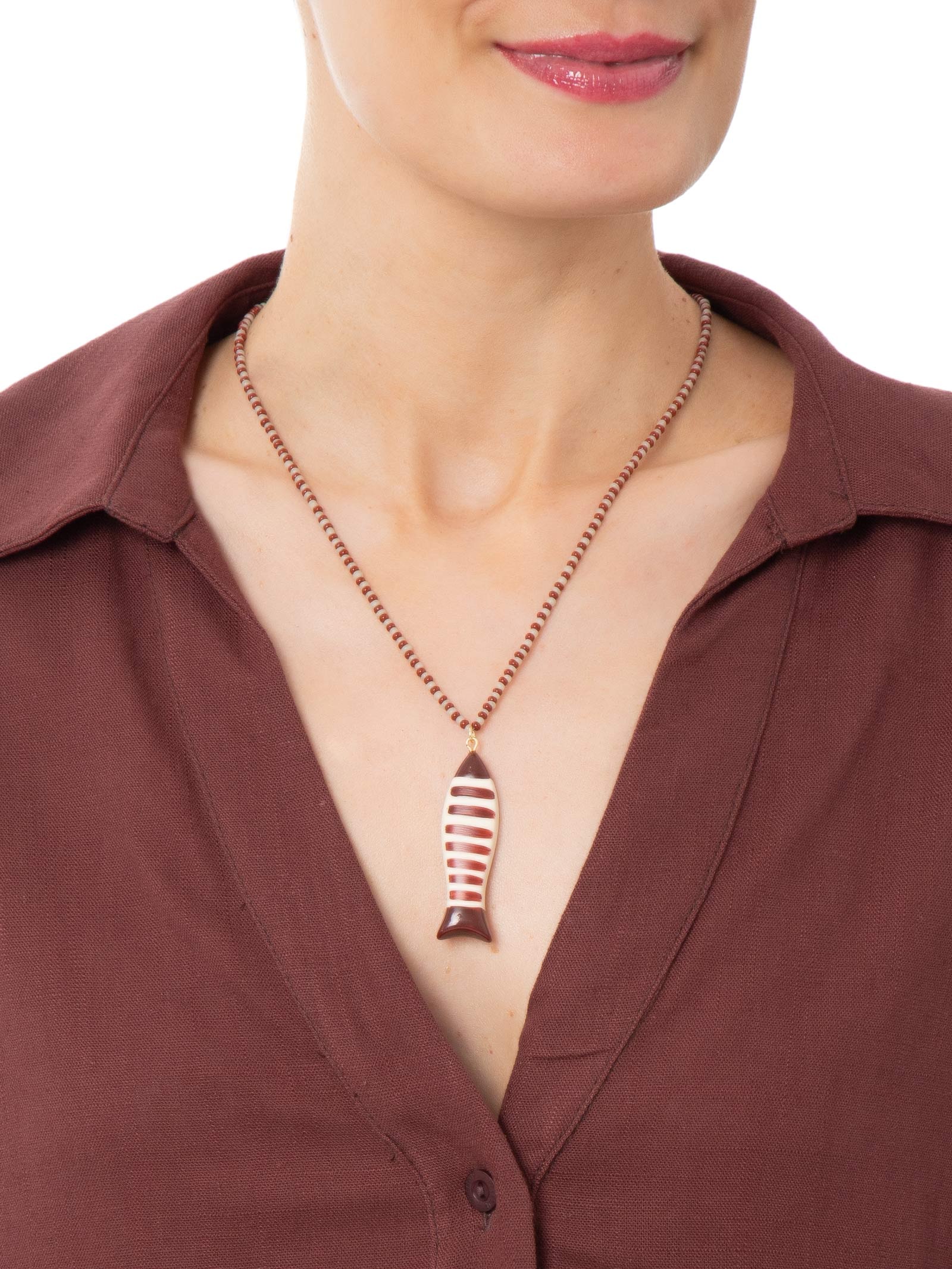 Colar Feminino Peixinho Porto Vermelho Dress To