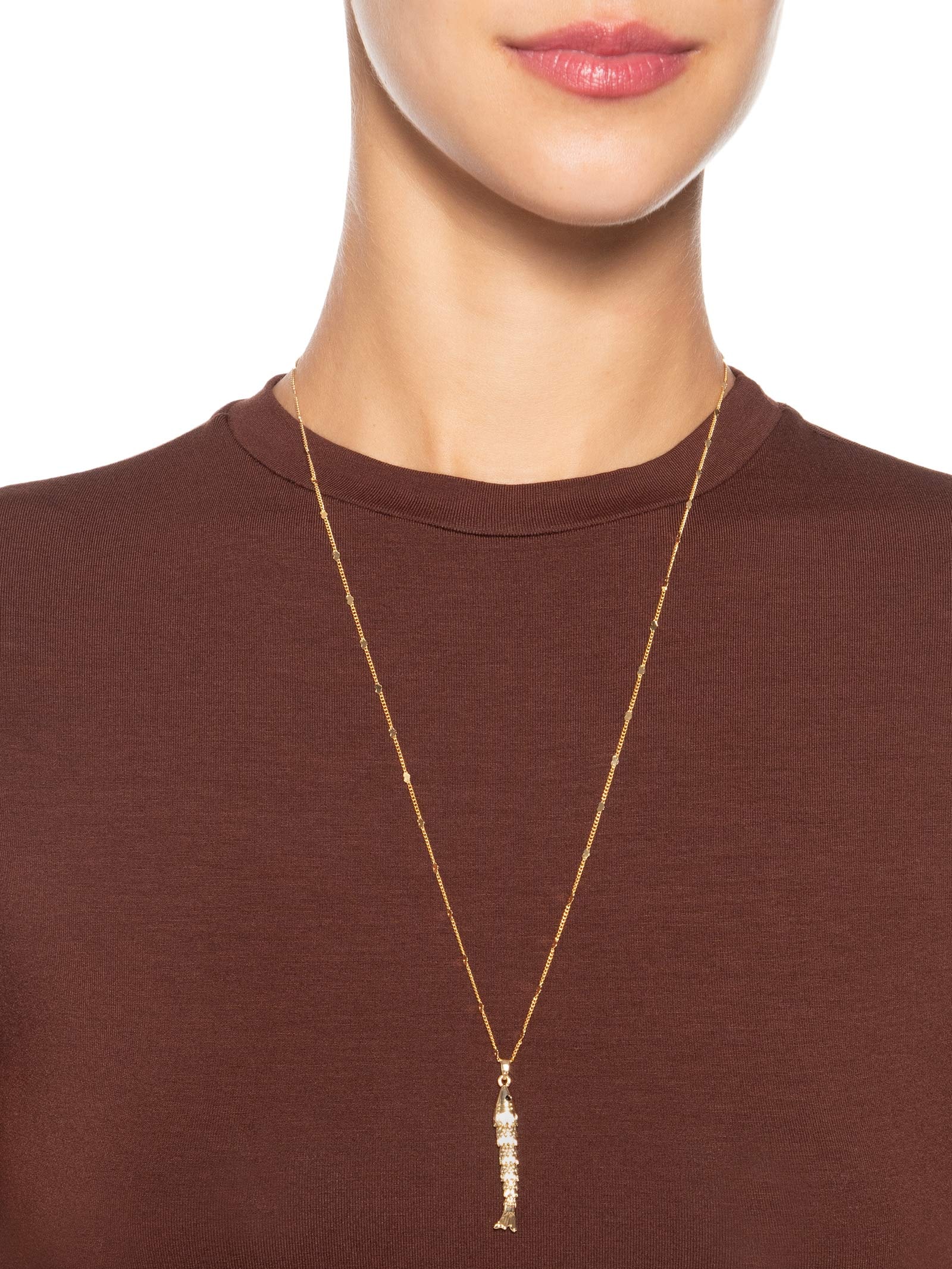 Colar Feminino Pingente Peixe Dourado Market 33