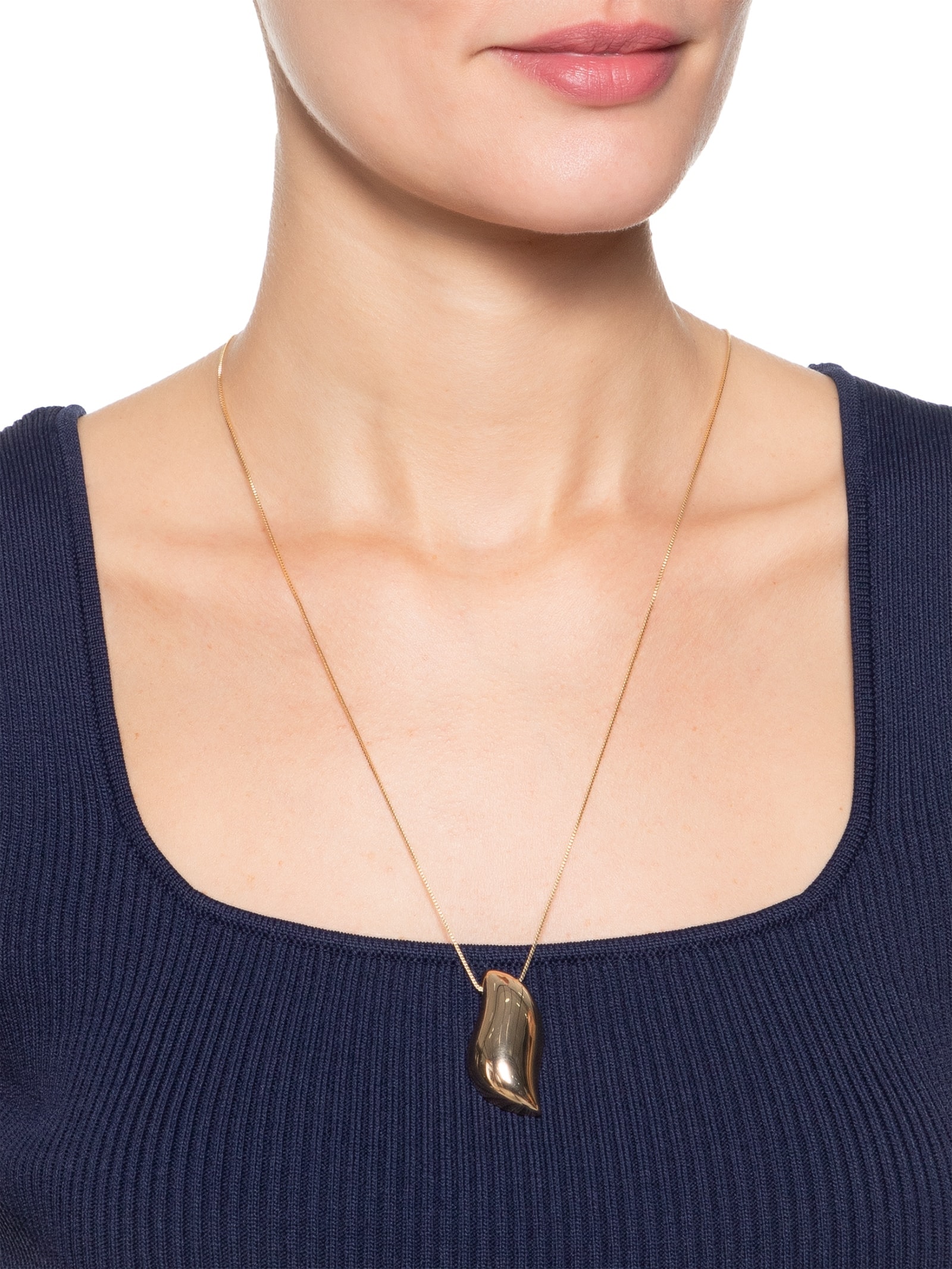 Colar Feminino Polido Sinuoso ''G'' Regulável Dourado D'santis Joias