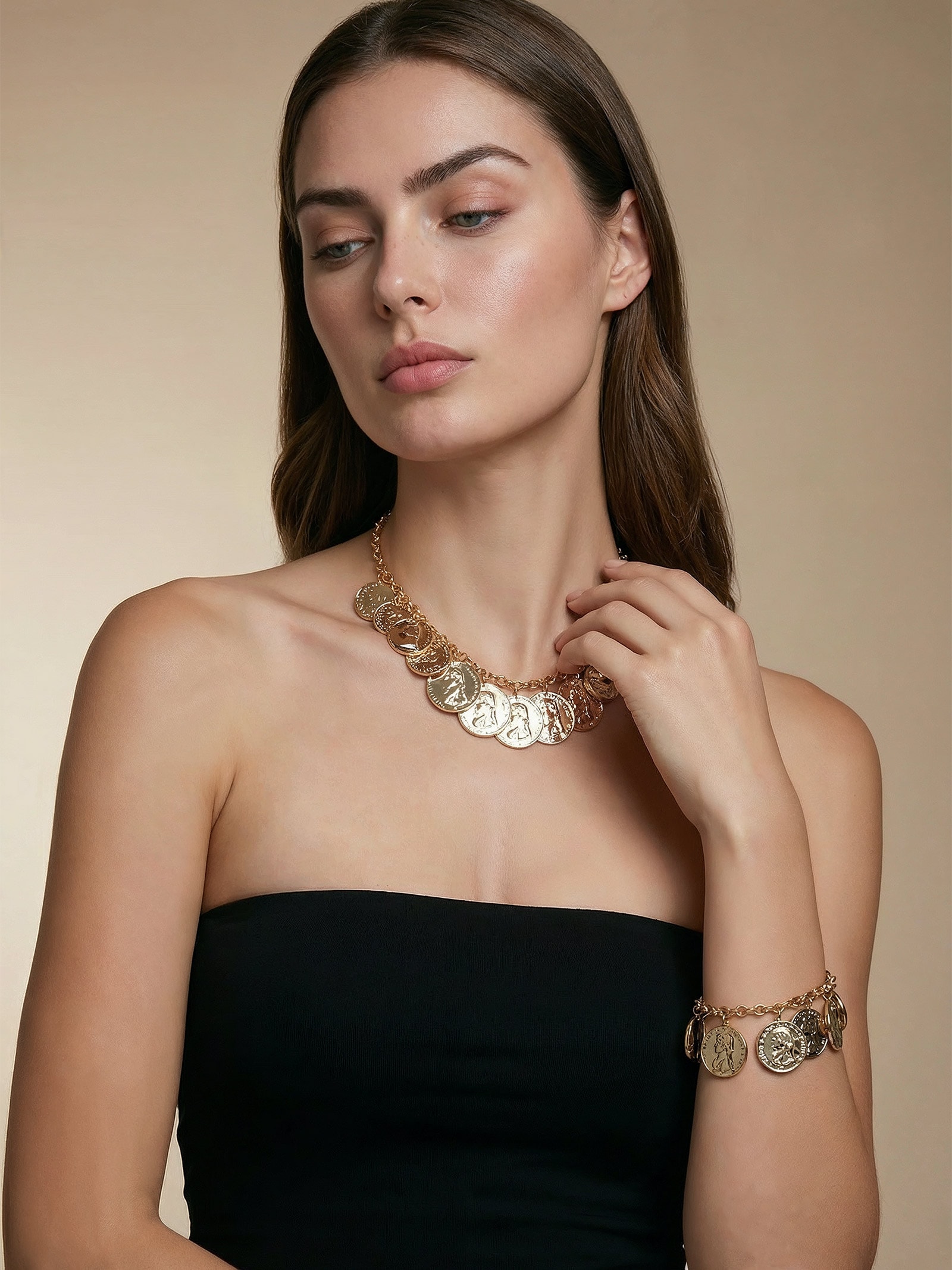 Colar Feminino Selena Dourado Erre