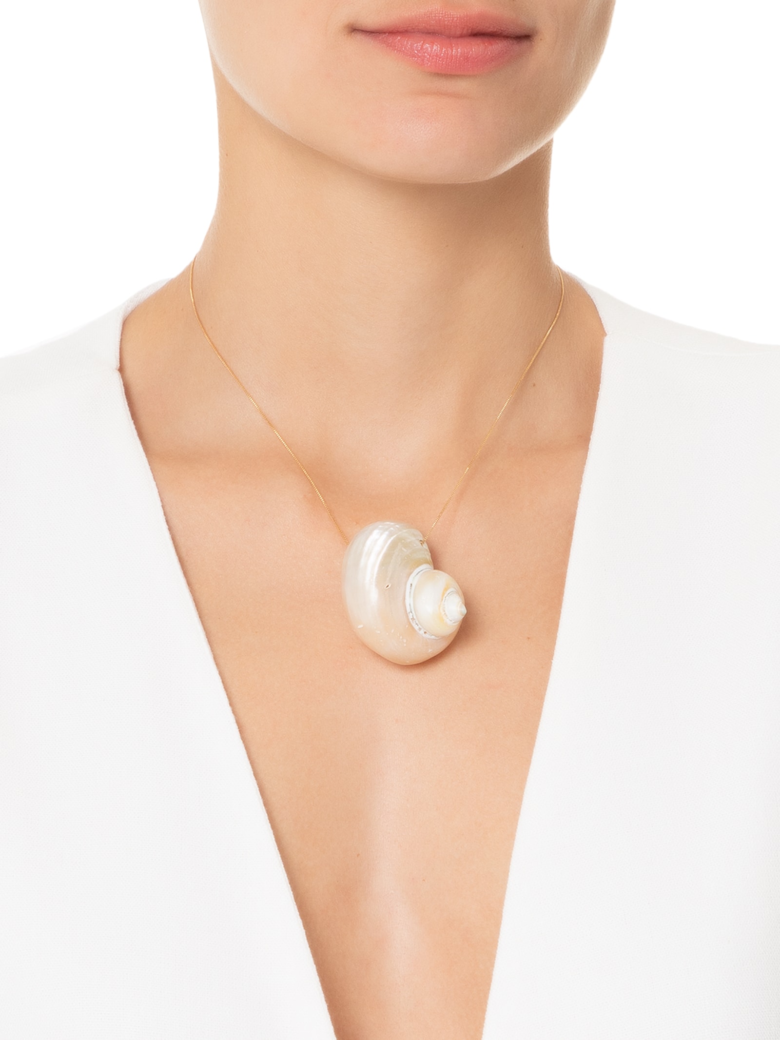 Colar Feminino Shell Slim Off White Lilac