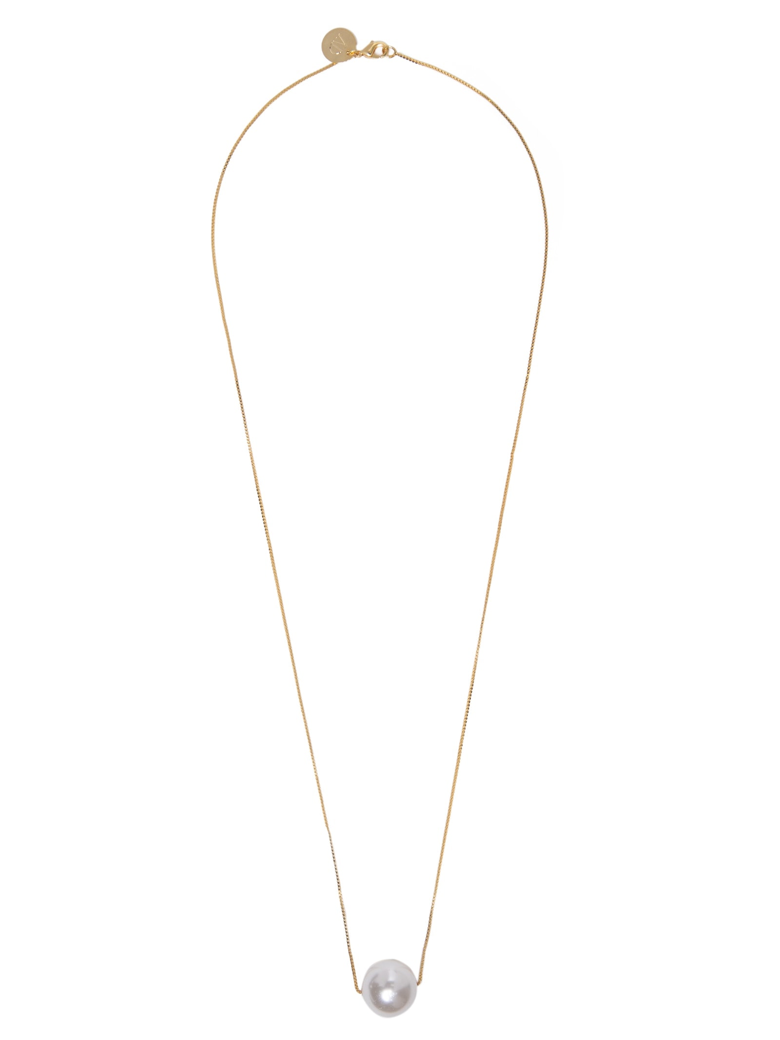 Colar Feminino Solitário Pérola Dourado Andressa Delamuta