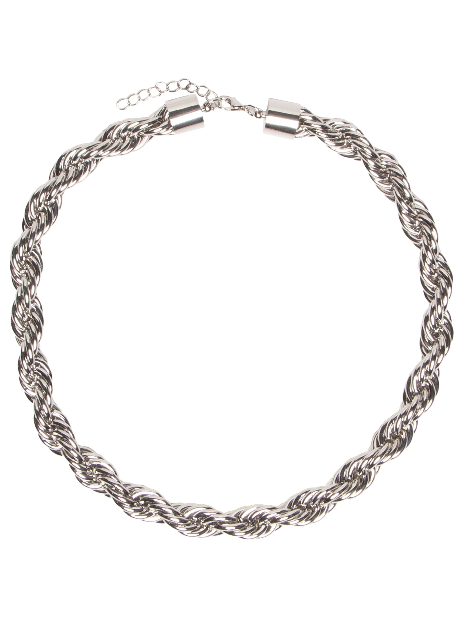 Colar Feminino Trançado Prateado Market 33