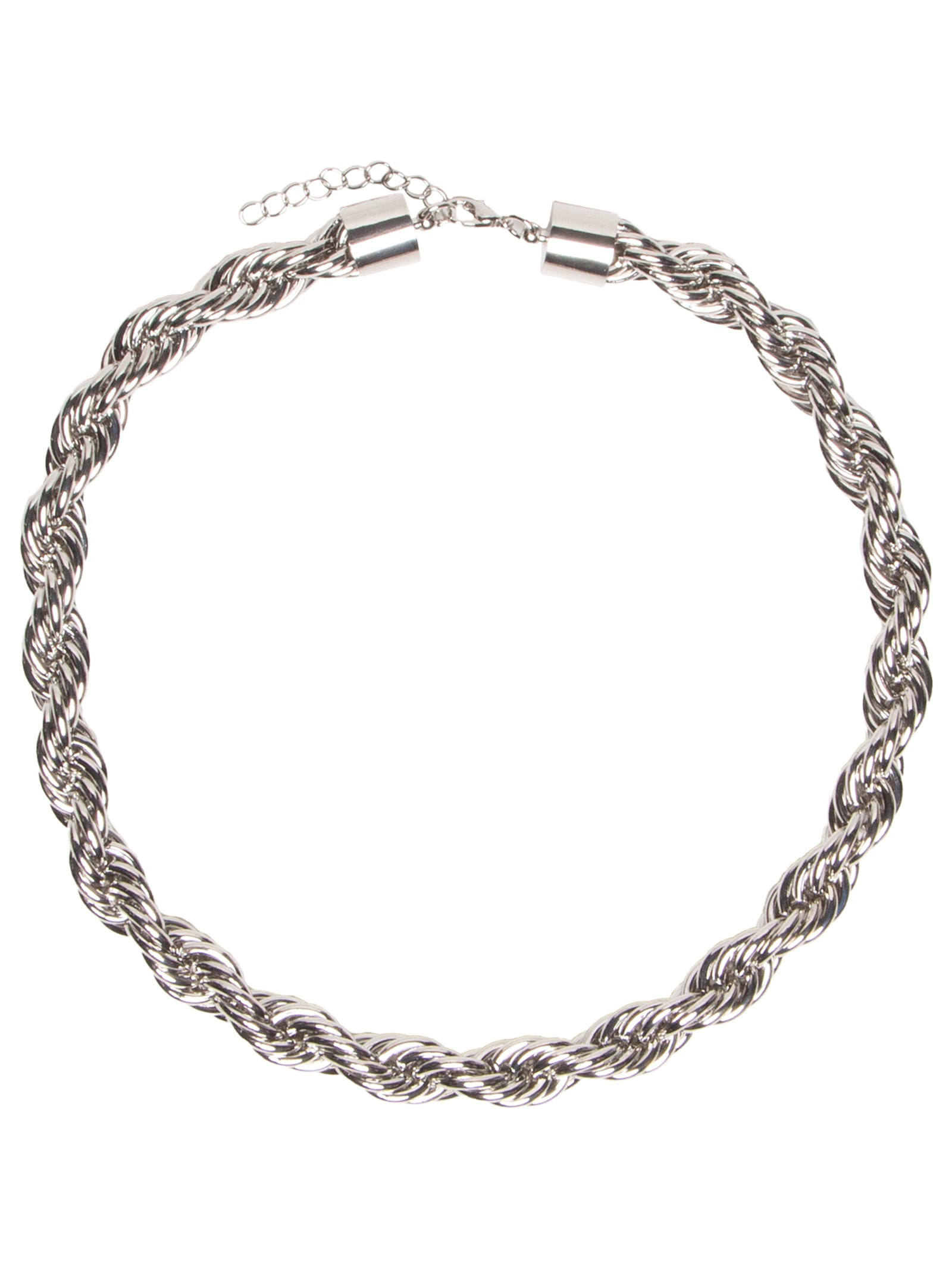Colar Feminino Trançado Prateado Market 33